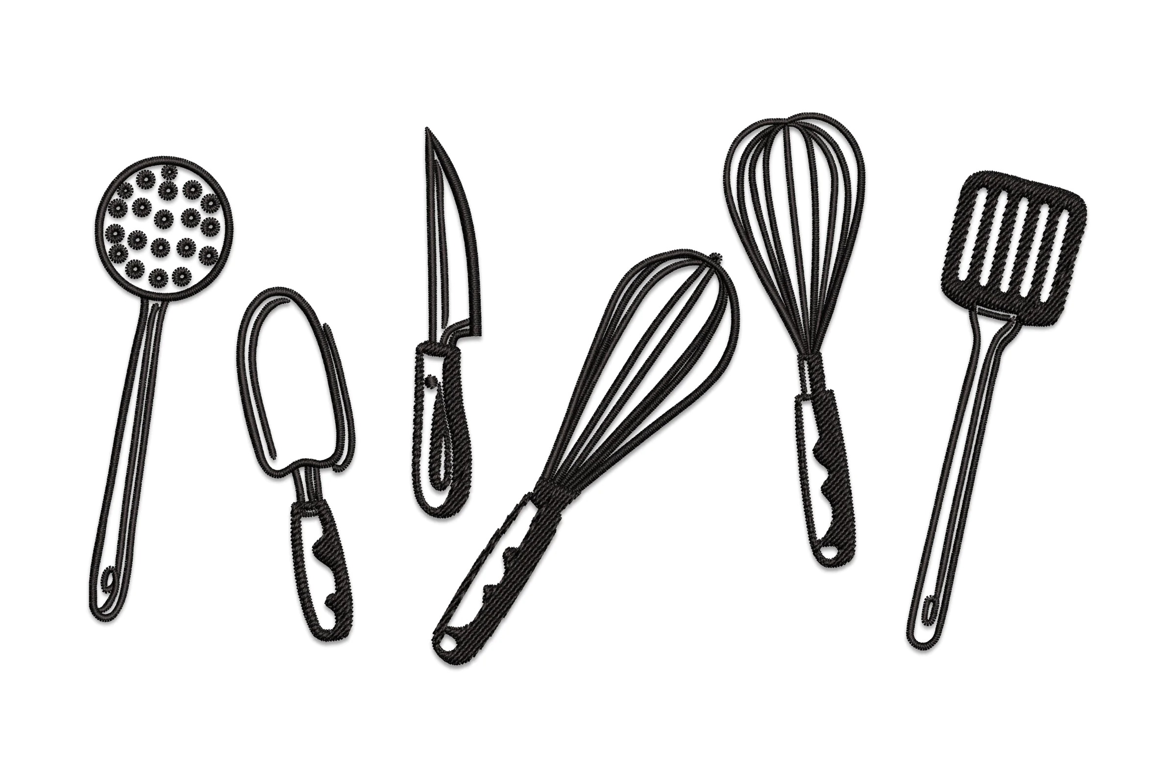 Kitchen Utensils Embroidery Design File