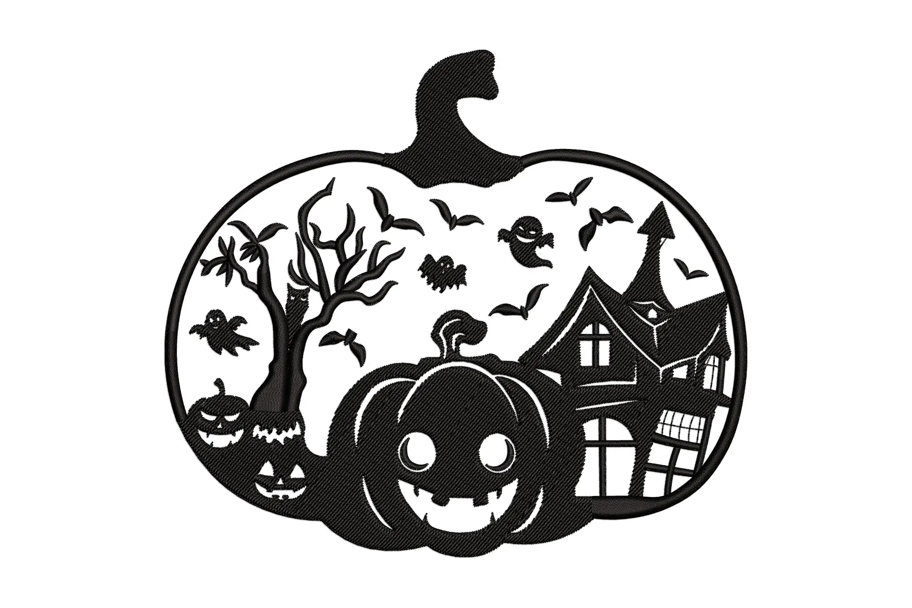 Free Halloween Pumpkin Embroidery Design, Halloween Machine Embroidery Design