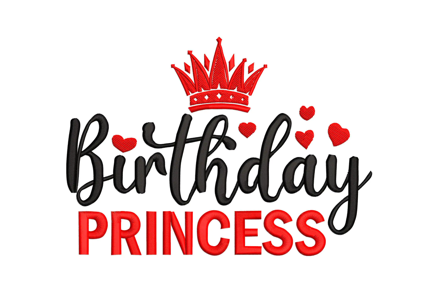 Free Birthday Princess Embroidery Design, Girl Crown Machine Embroidery Design