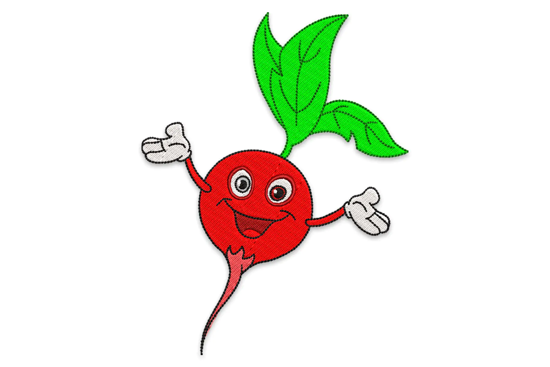 Free Radishes - Machine Embroidery Design, Red Radishes Embroidery Pattern, Root Vegetable