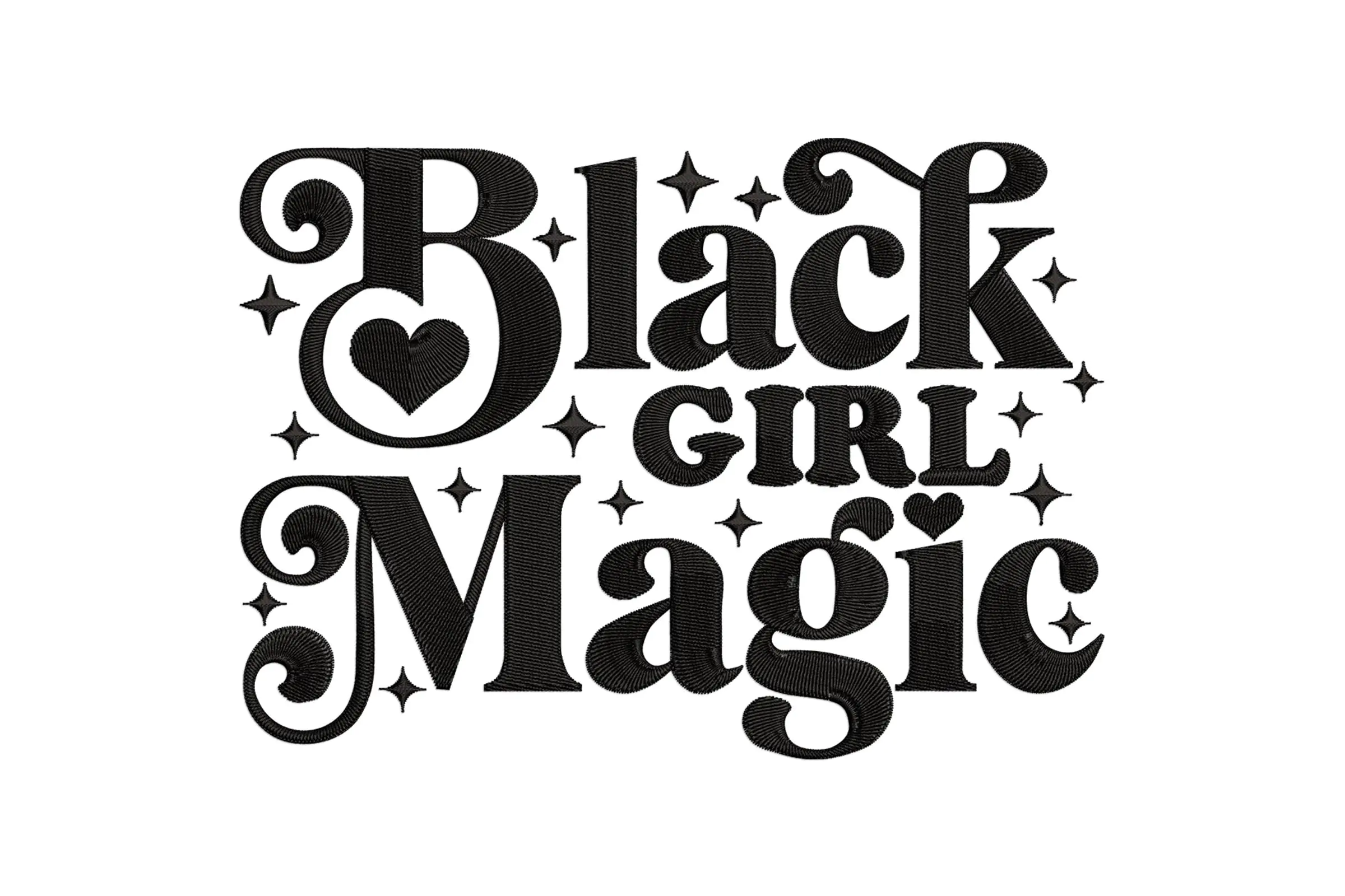 Black Girl Magic Embroidery Pattern in PES, DST, JEF & more | Black Inspired Designs