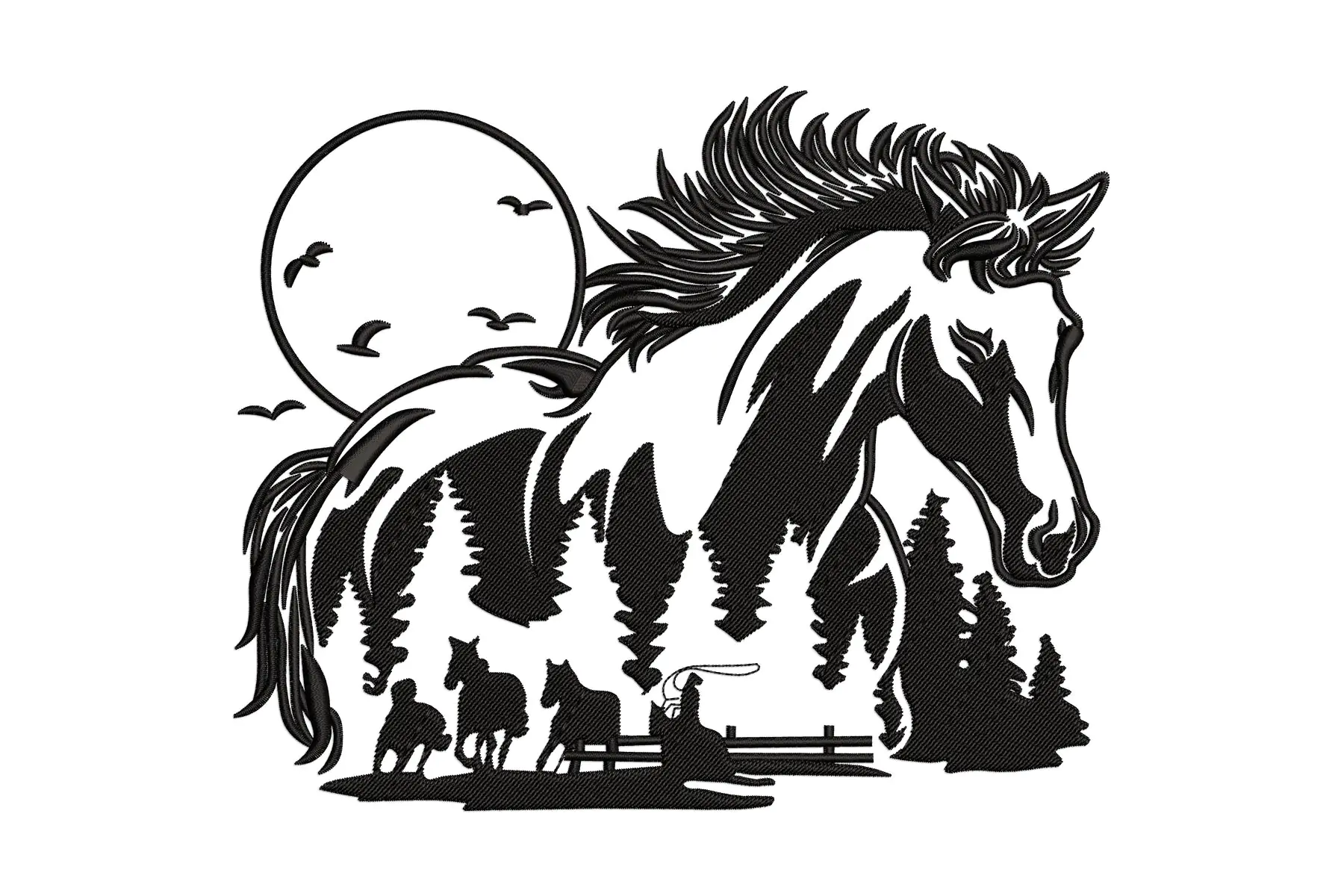 Horse Embroidery Design