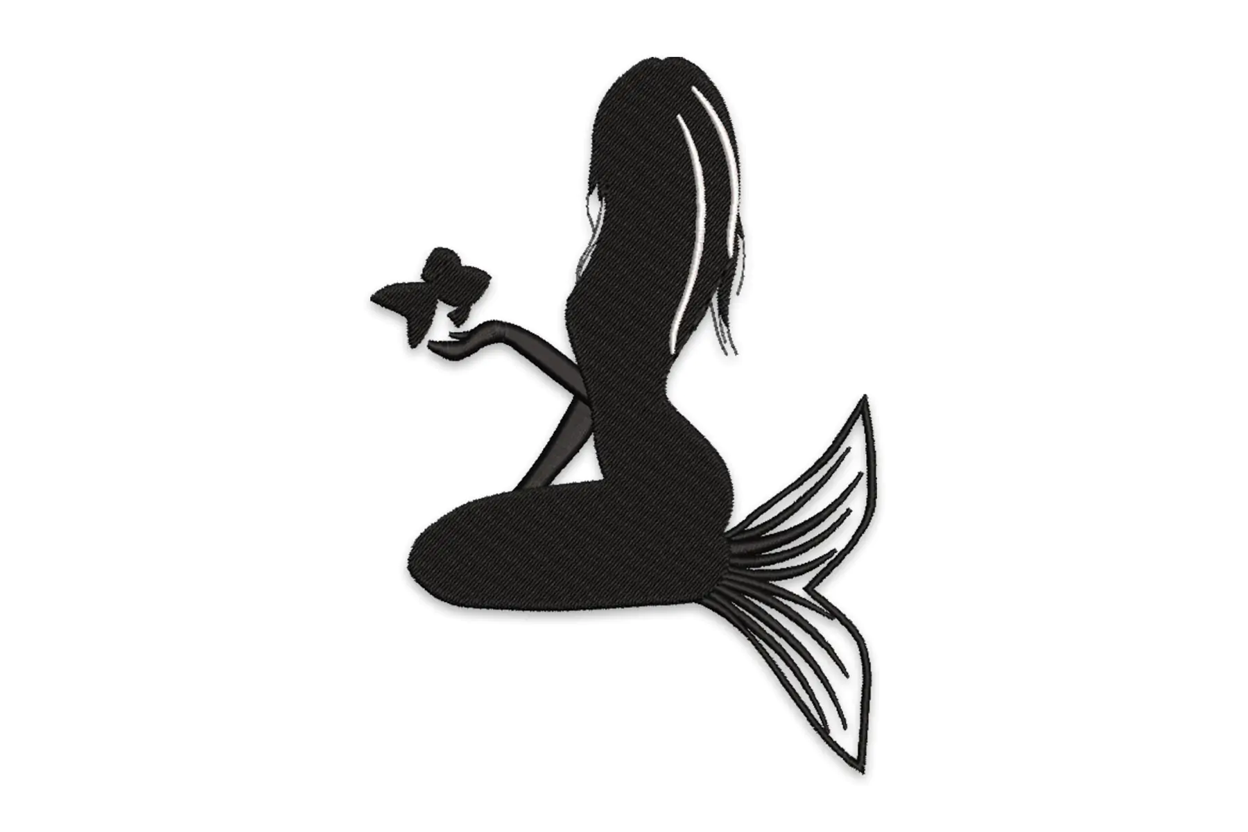 Free Mermaid with Fish Embroidery Design , Mermaid Girl Machine Embroidery Design