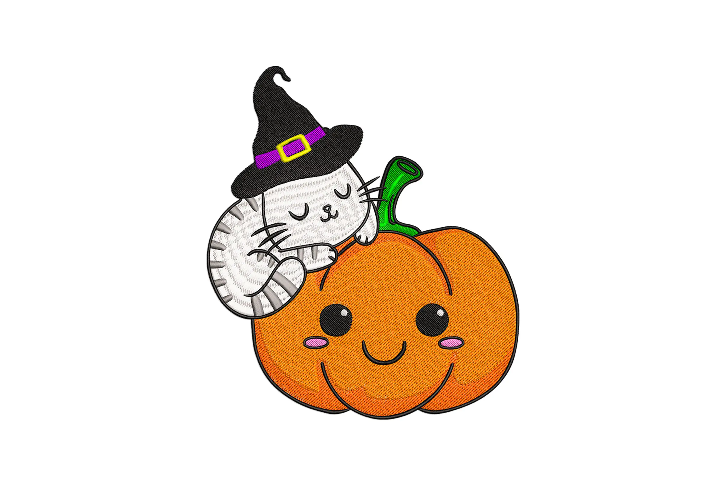 Halloween Cat Embroidery Design