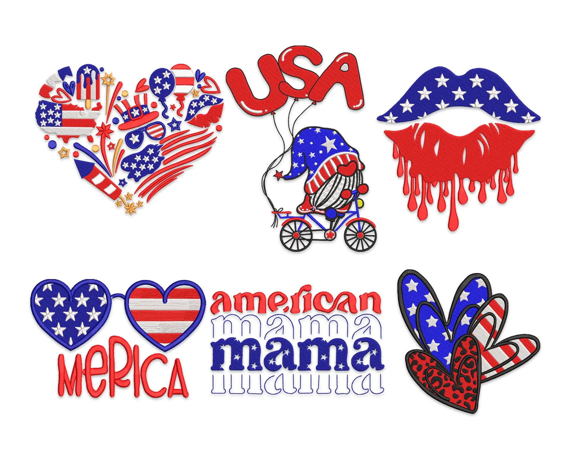 USA Embroidery Design, America machine Embroidery Design