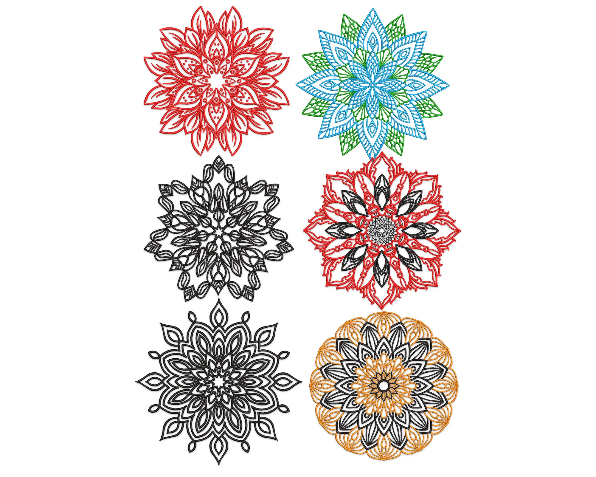 Mandala Embroidery Design, Mandala Flower machine Embroidery
