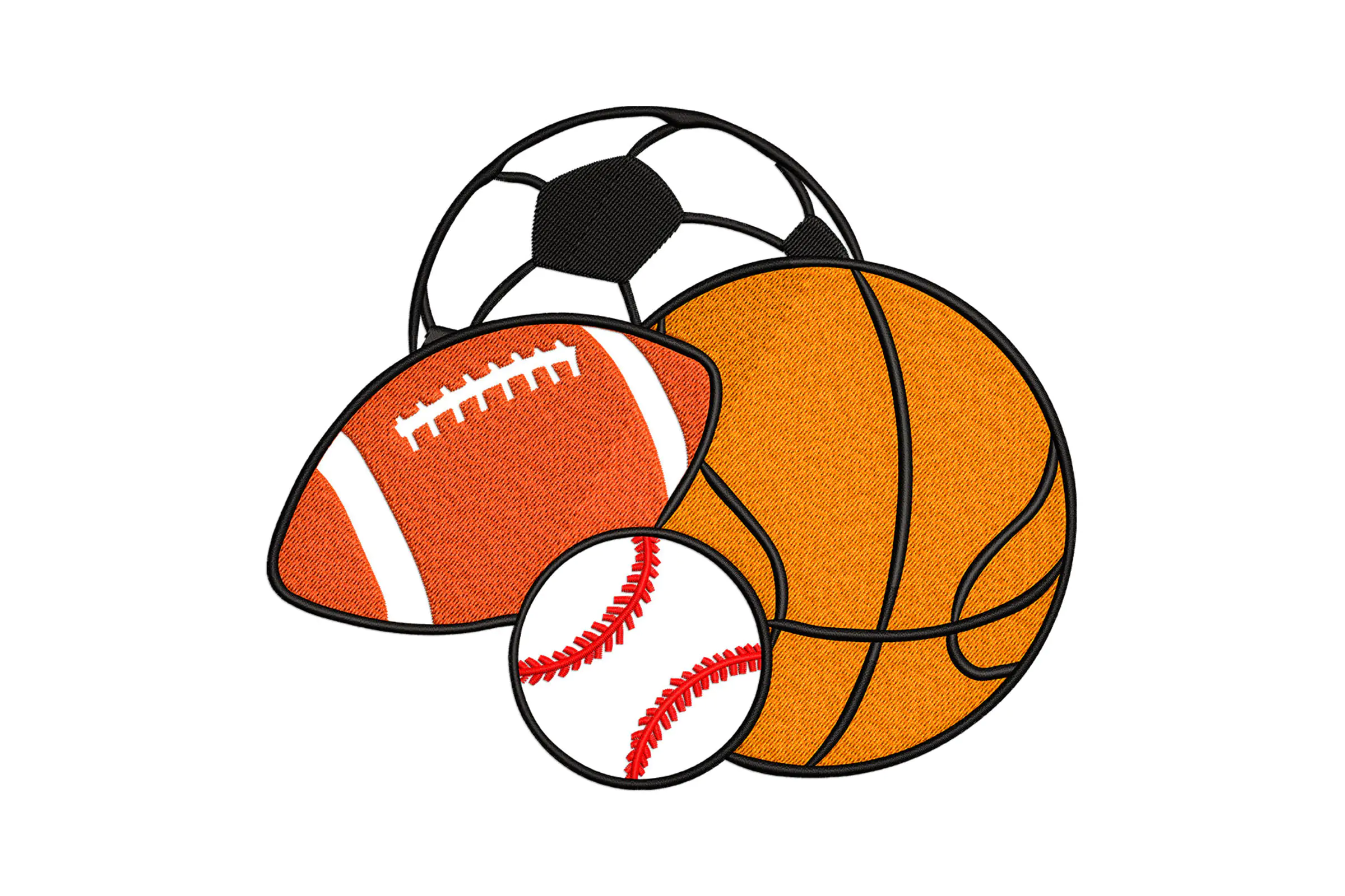 Sports Balls Embroidery Design