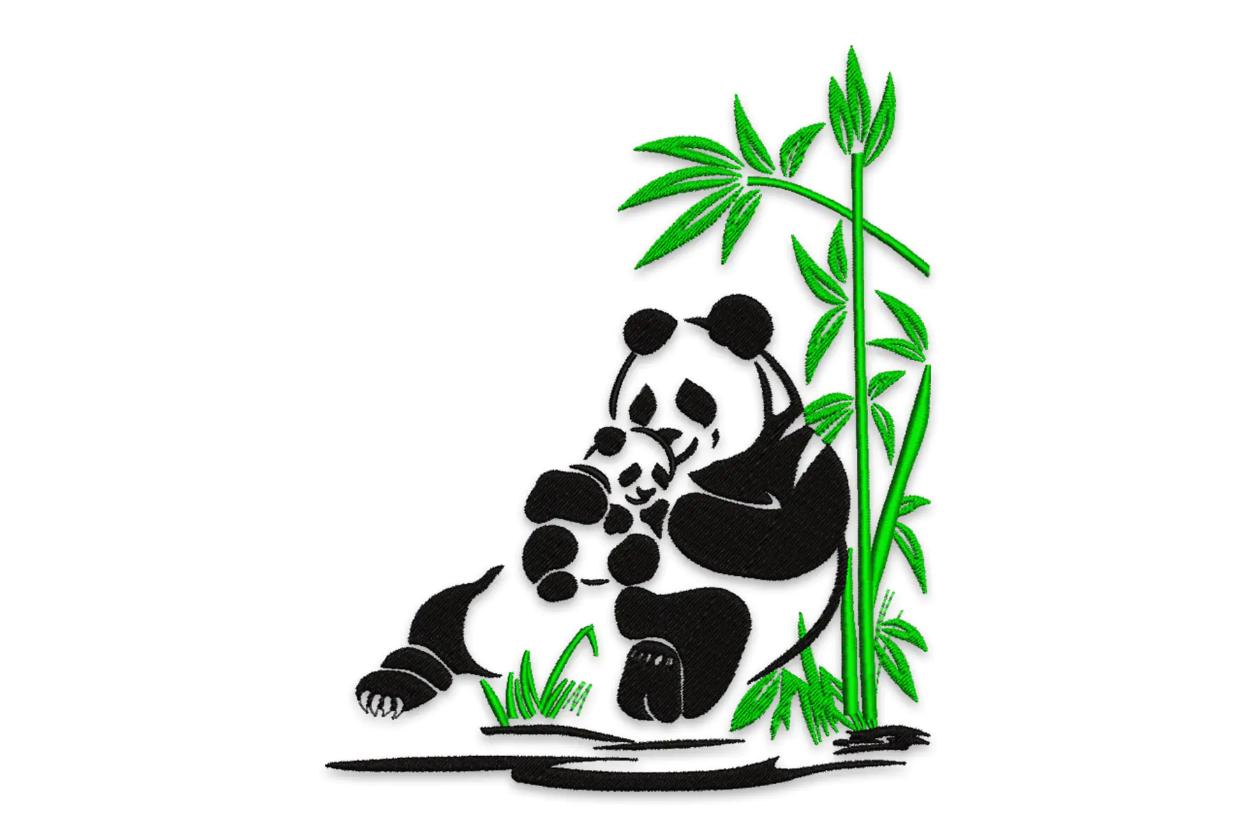 Free Cute Panda On Branch Machine Embroidery Design