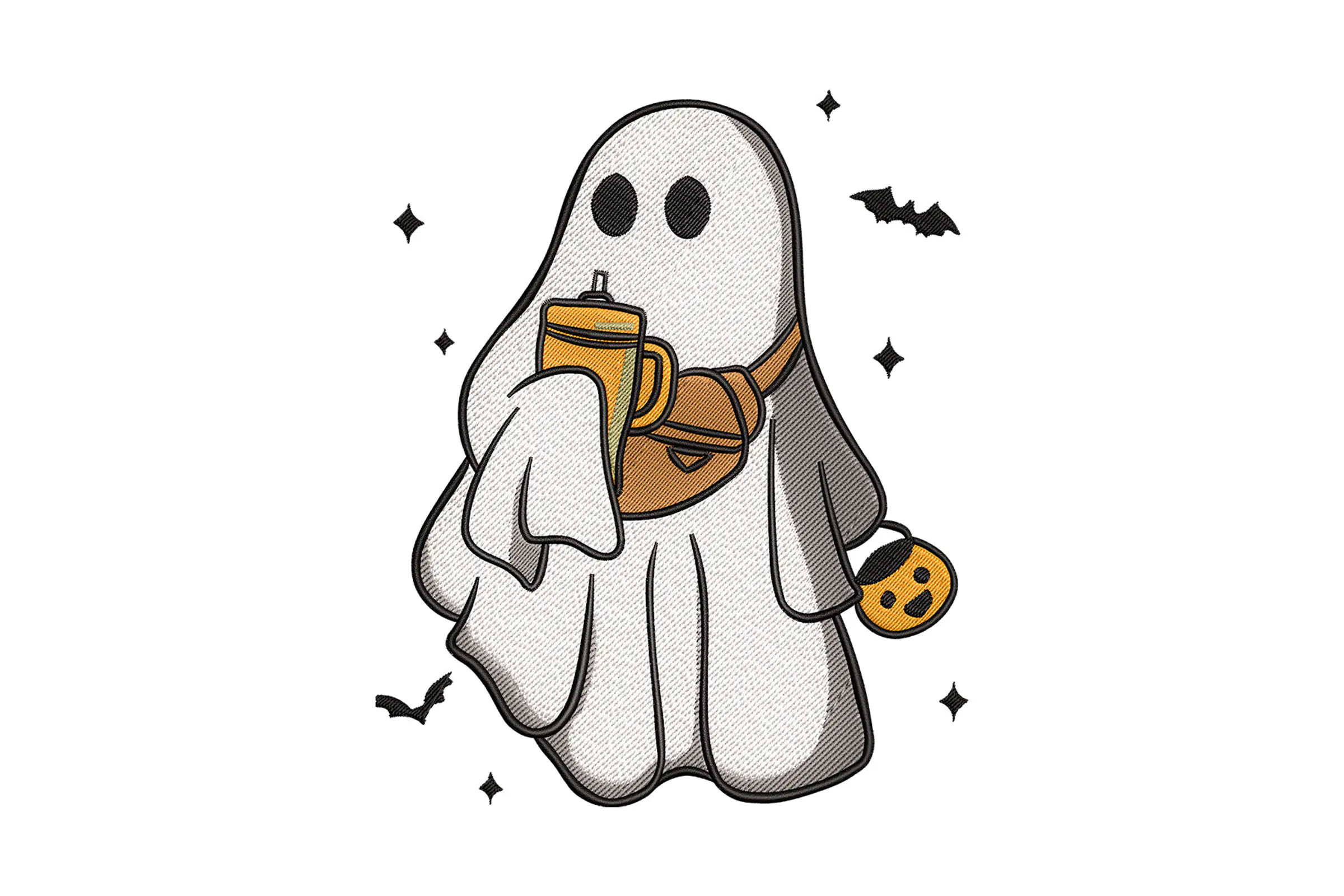 Ghost Embroidery Design , Halloween Embroidery Design