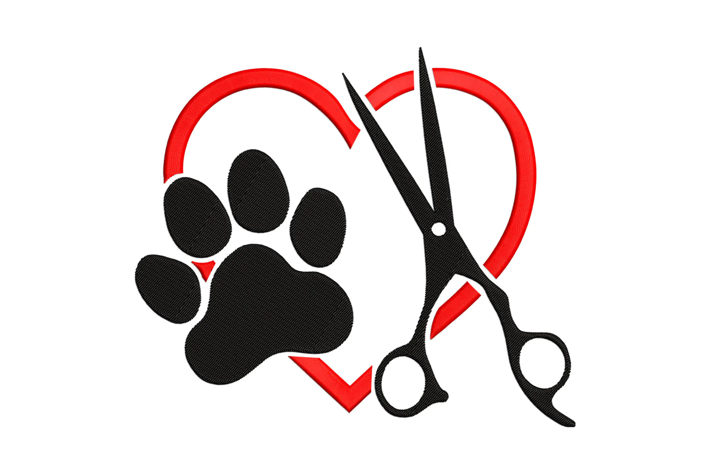 Dog Grooming Hair Dryer Heart Embroidery Design