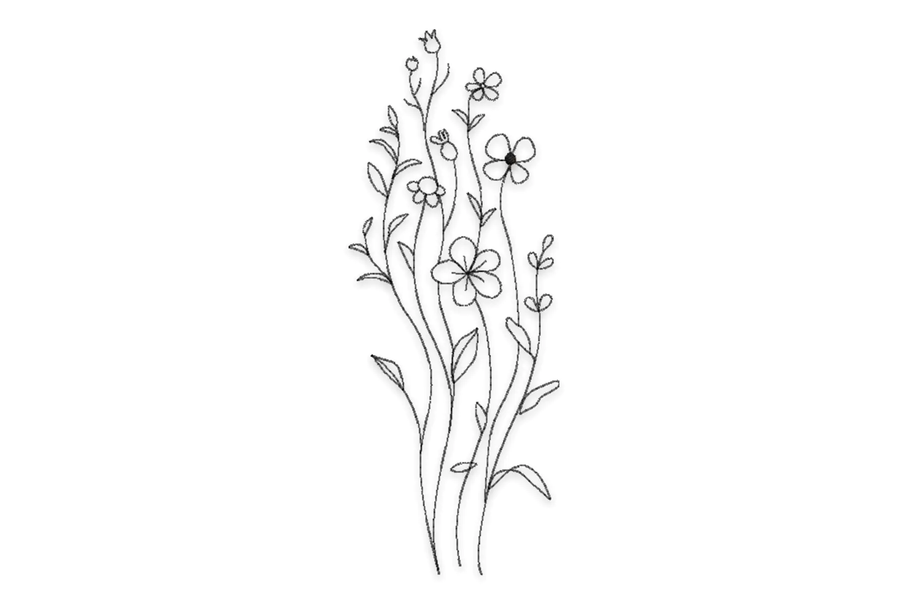 Free Wildflowers Machine Embroidery Design