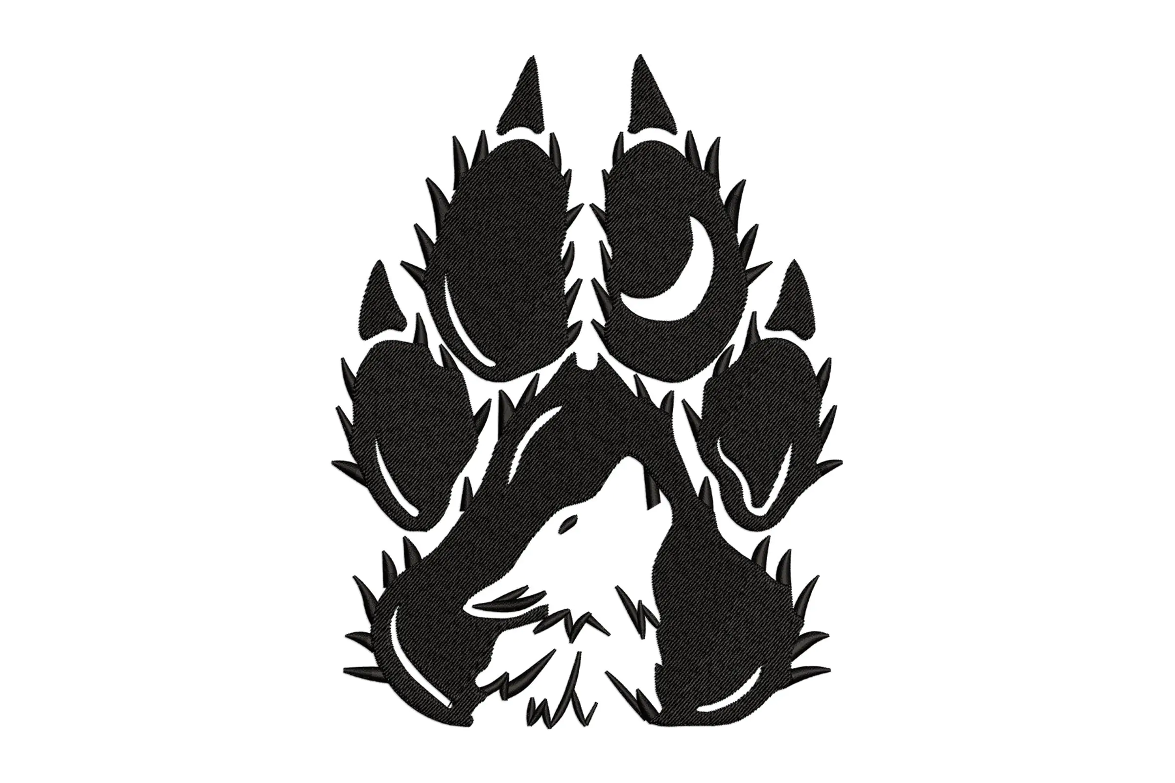 Wolf Paw Embroidery Design