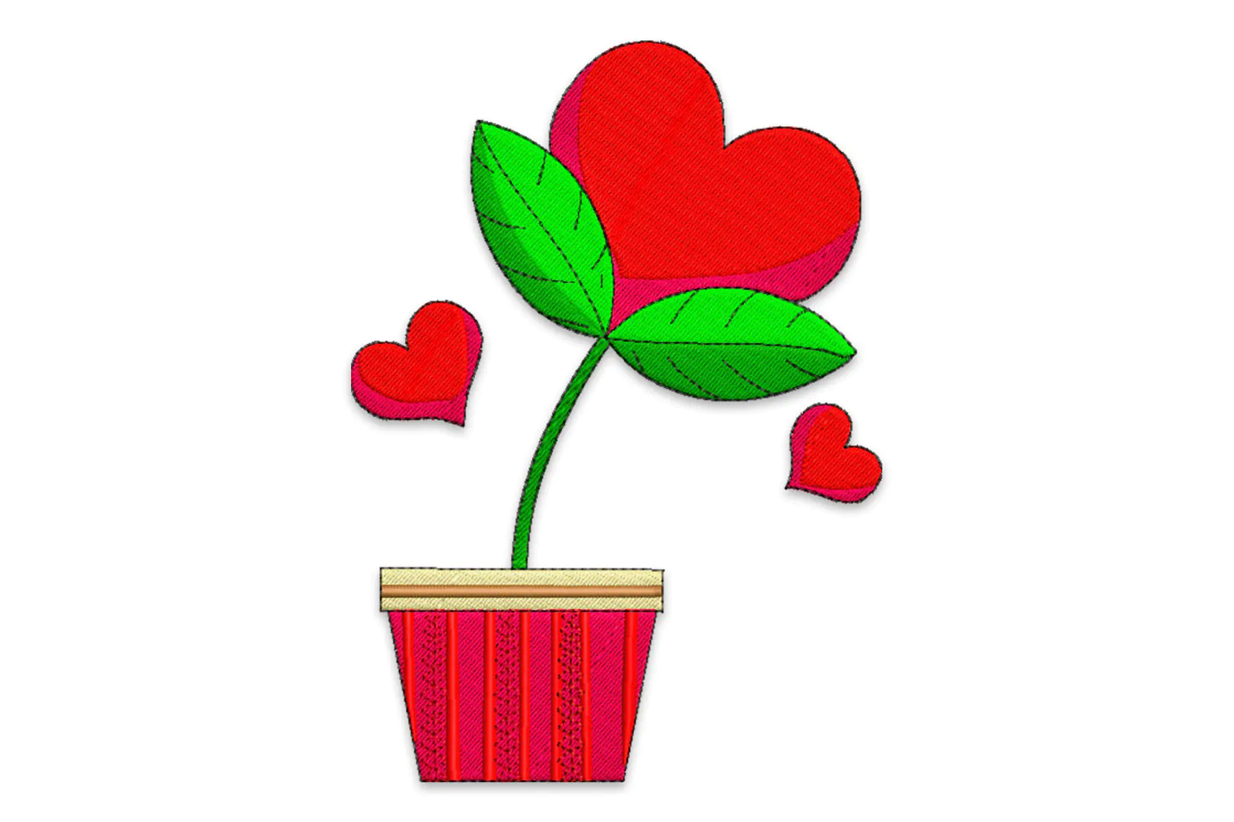 Free Heart Flower Machine Embroidery Designs