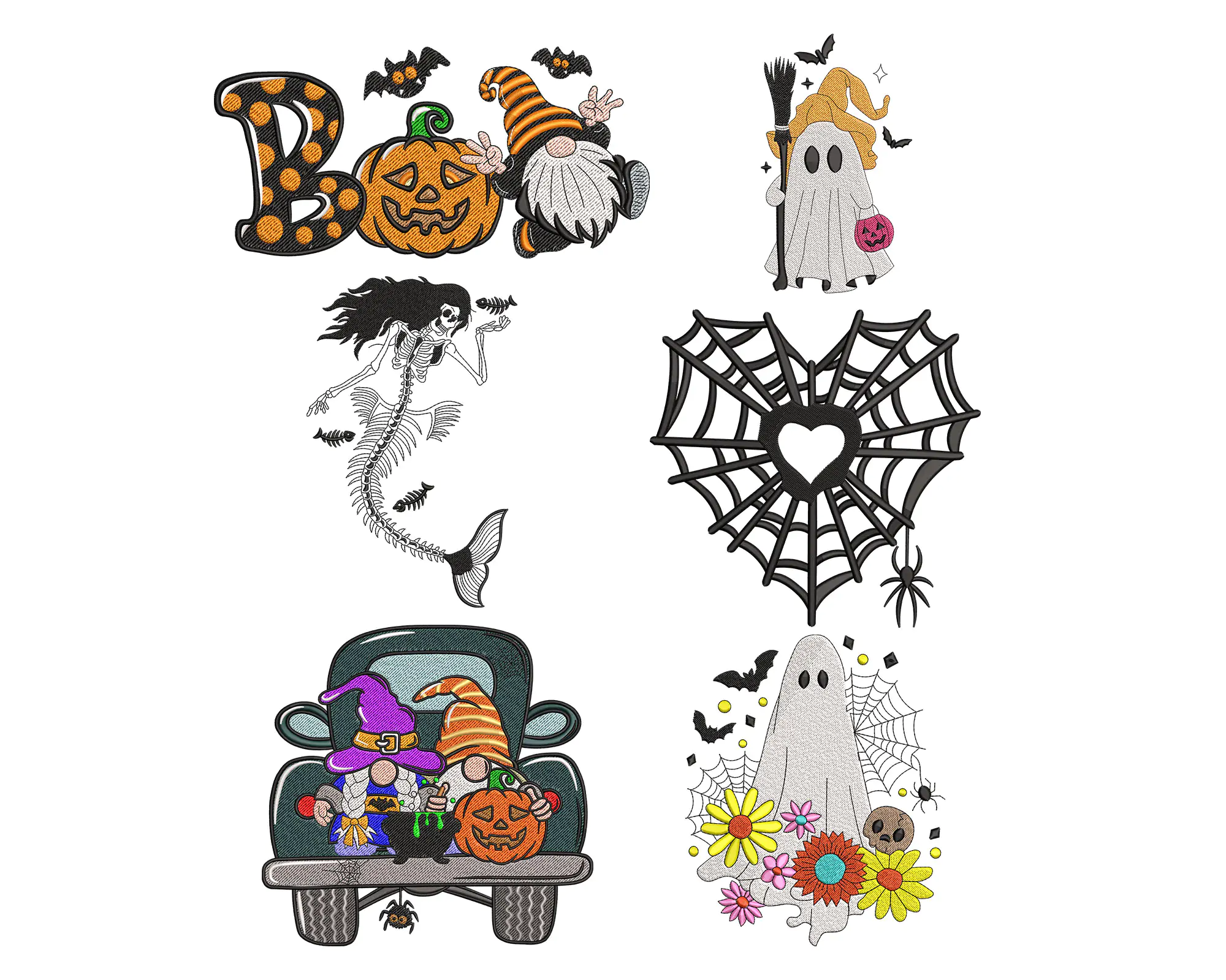 Halloween Machine Embroidery , Spooky Designs Bundle