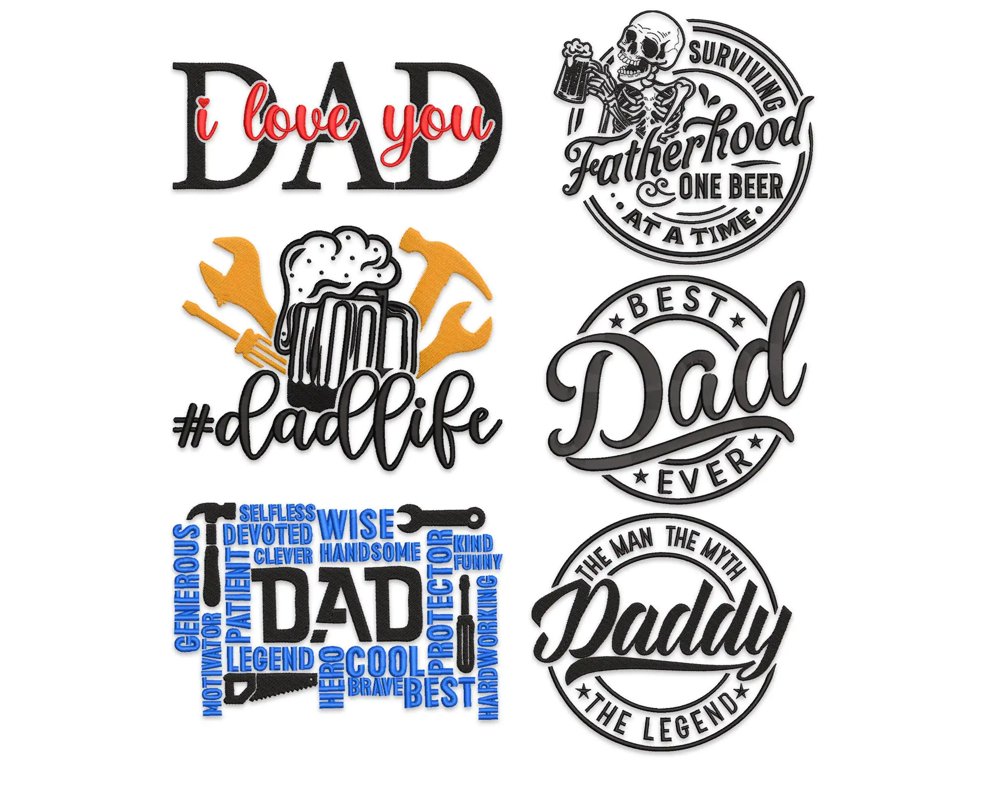 Dad machine Embroidery Designs, Father's Day Embroidery Design, Fathers Day Phrasess