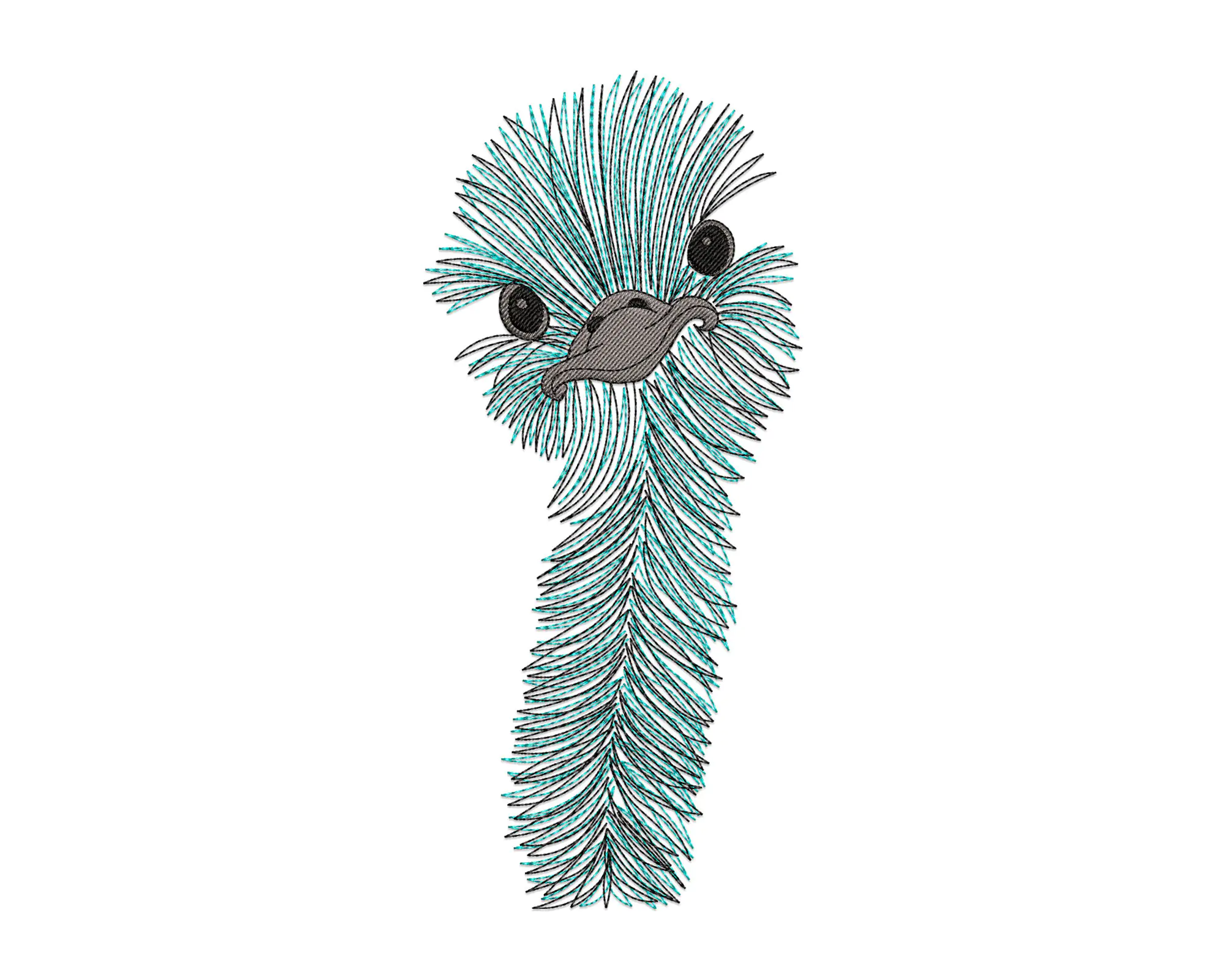 Ostrich Embroidery Design , Ostrich Machine embroidery file , Animal embroidery pattern