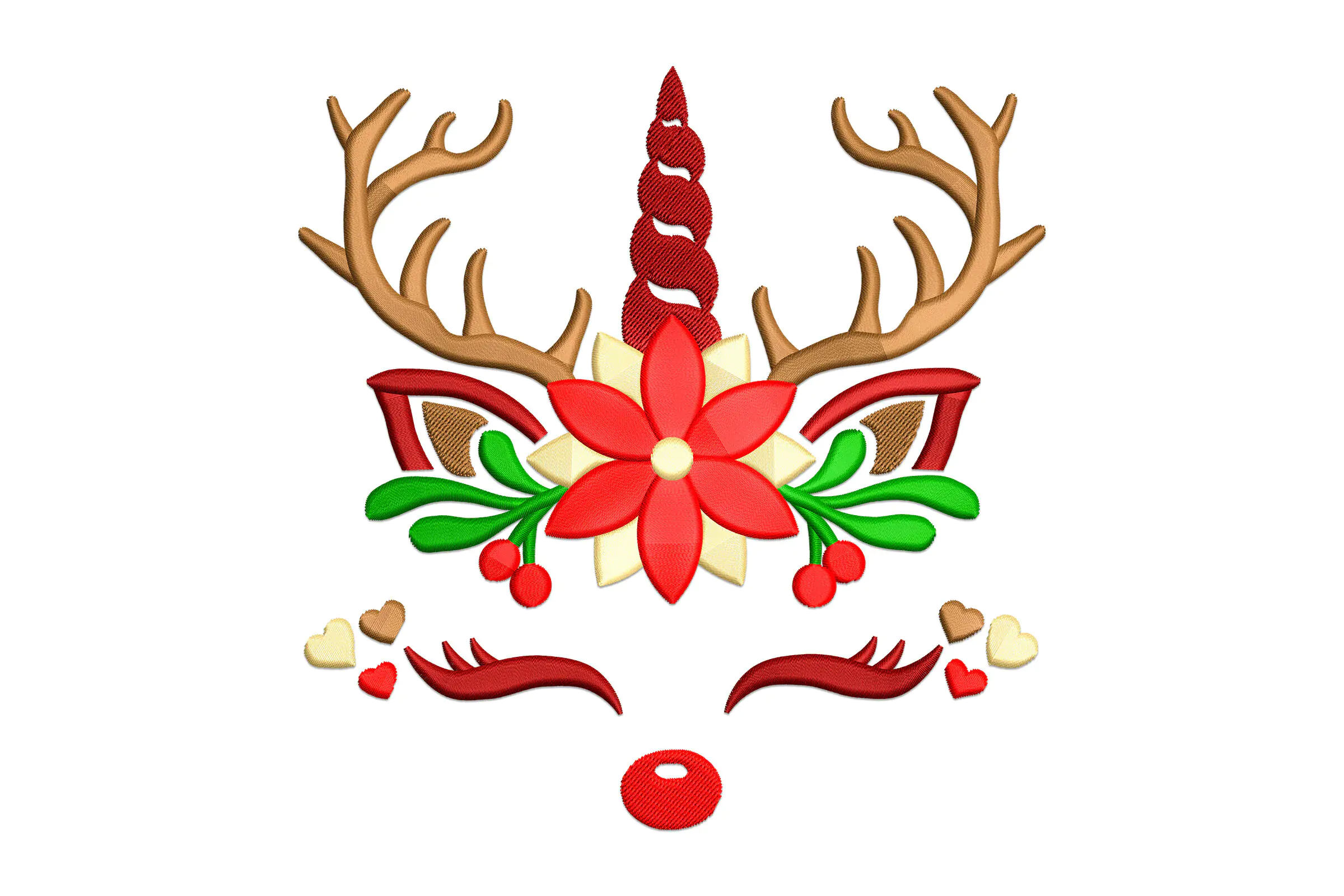 Free Christmas Unicorn Embroidery Design