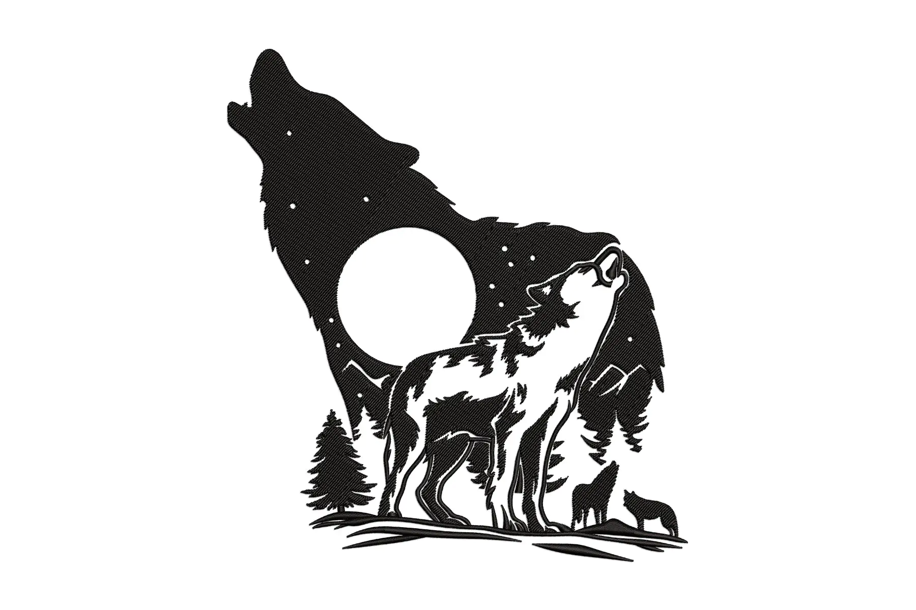 Free Wolf Machine Embroidery Design File , Wild Animal Embroidery Design