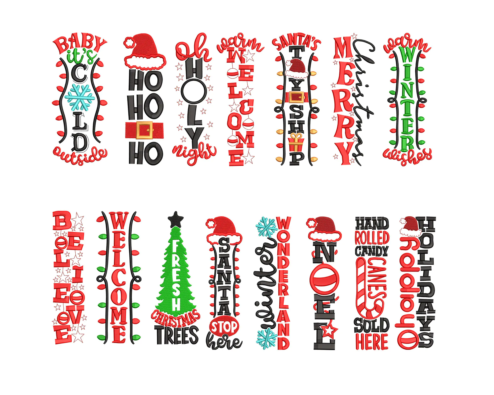 Christmas Porch Sign Embroidery Design , Christmas Welcome Sign Embroidery File , Christmas  Machine