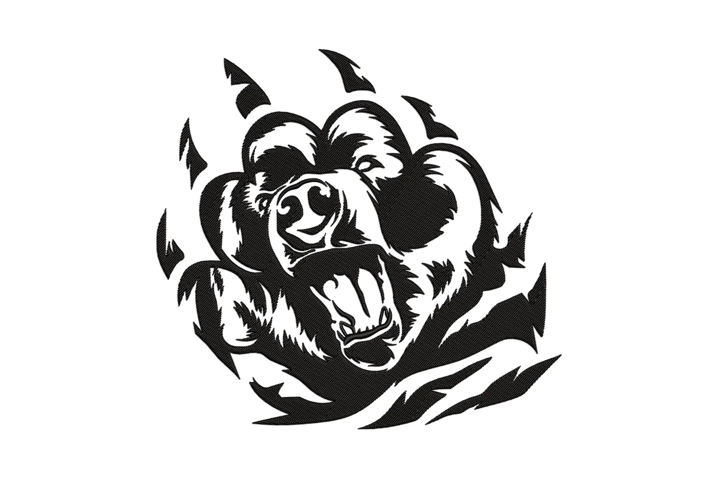 Bear Paw Embroidery Design,  Bear Machine Embroidery Design File, Wild Animal Embroidery