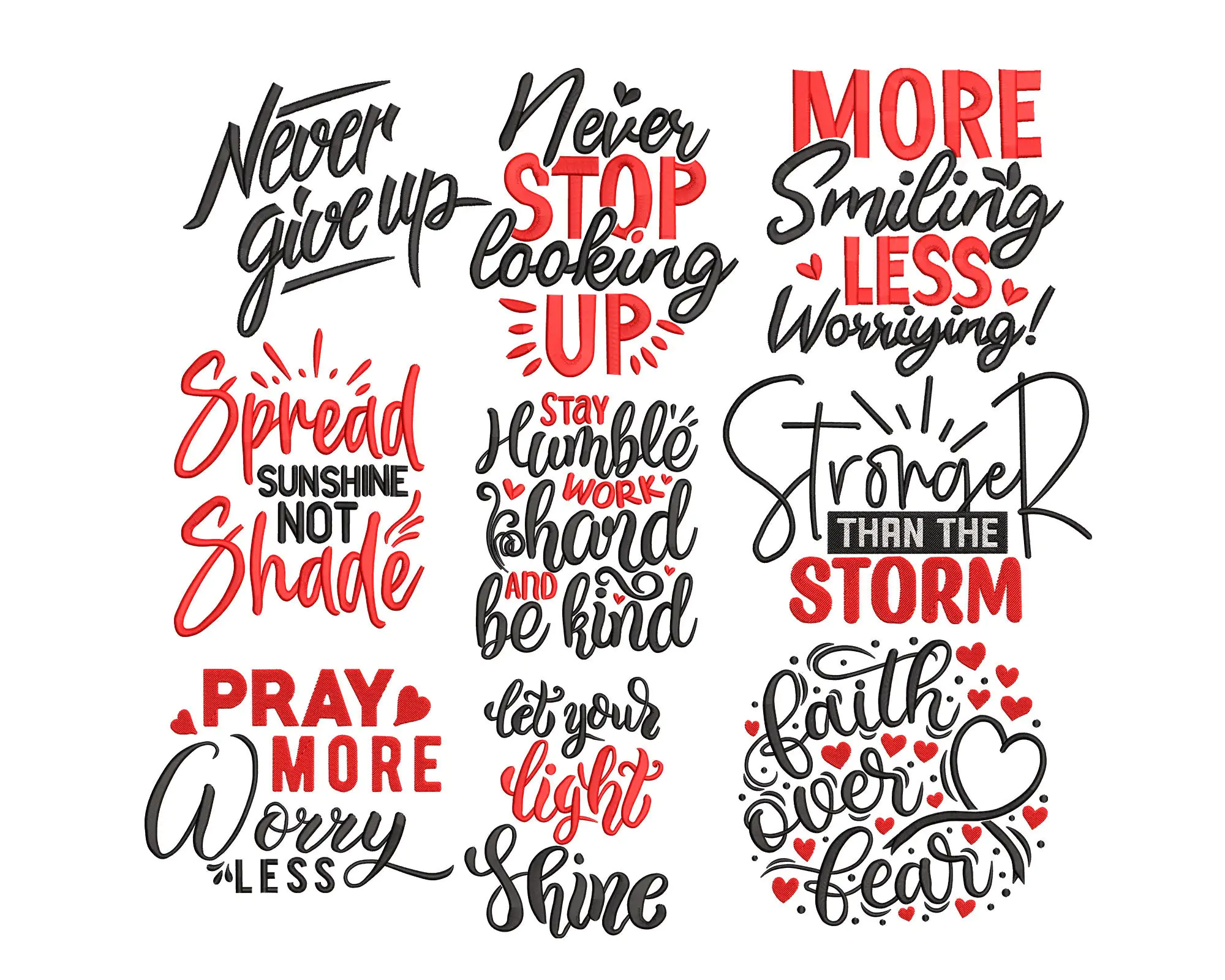 Motivational Sayings Embroidery Designs. Motivational Quotes  Machine Embroidery Designs