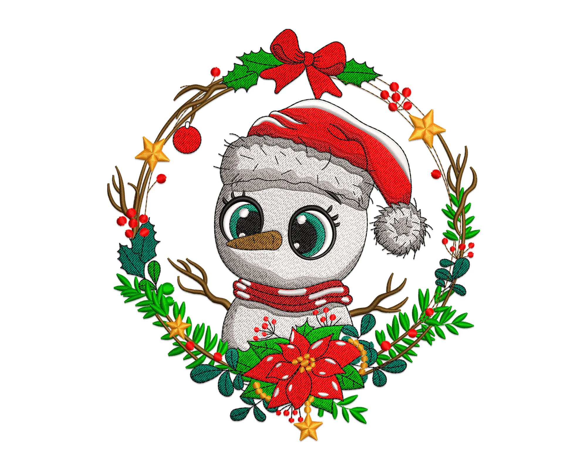 Little Snowman embroidery design , Christmas embroidery file