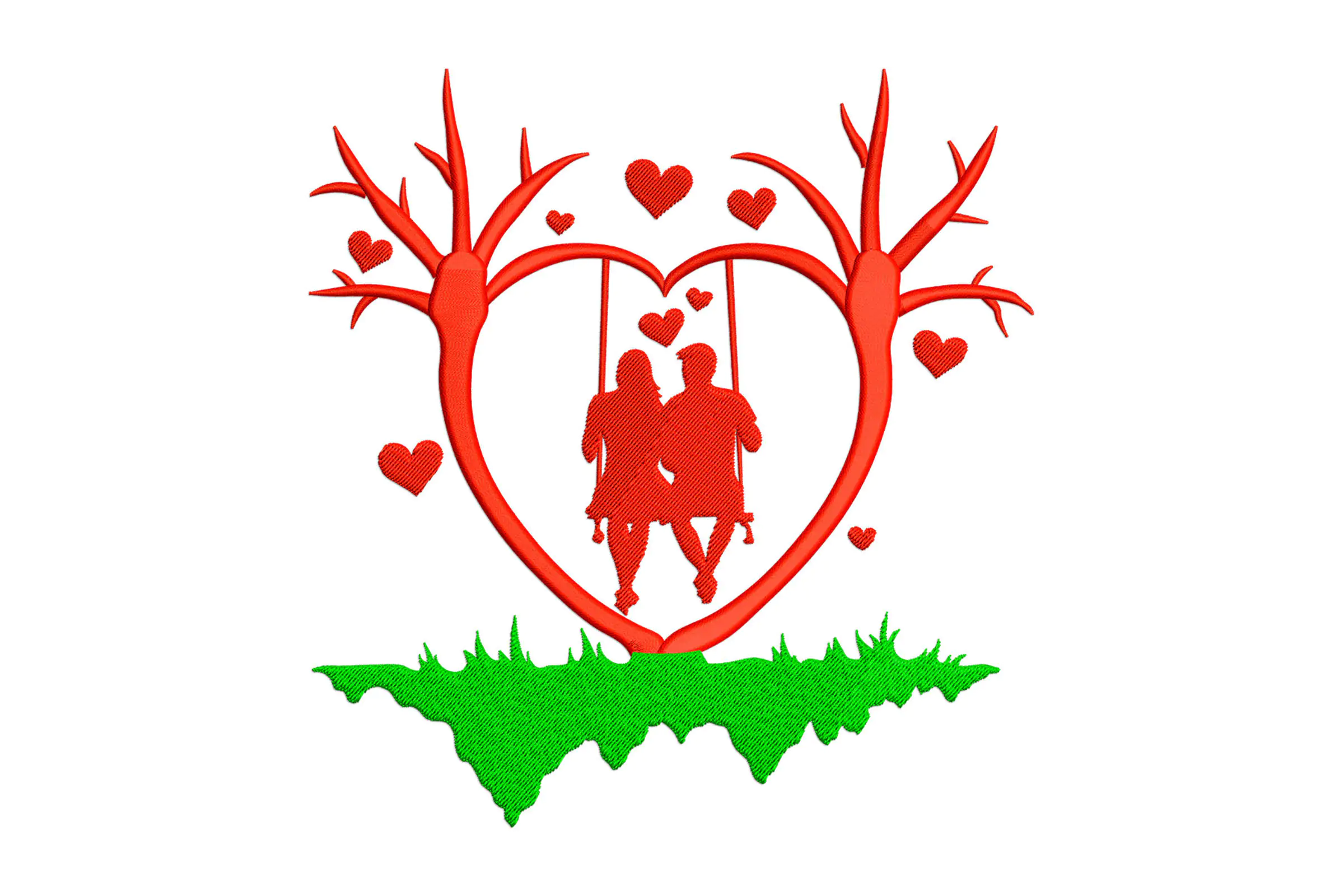 Sweet Couple Machine embroidery Design, Valentines embroidery design