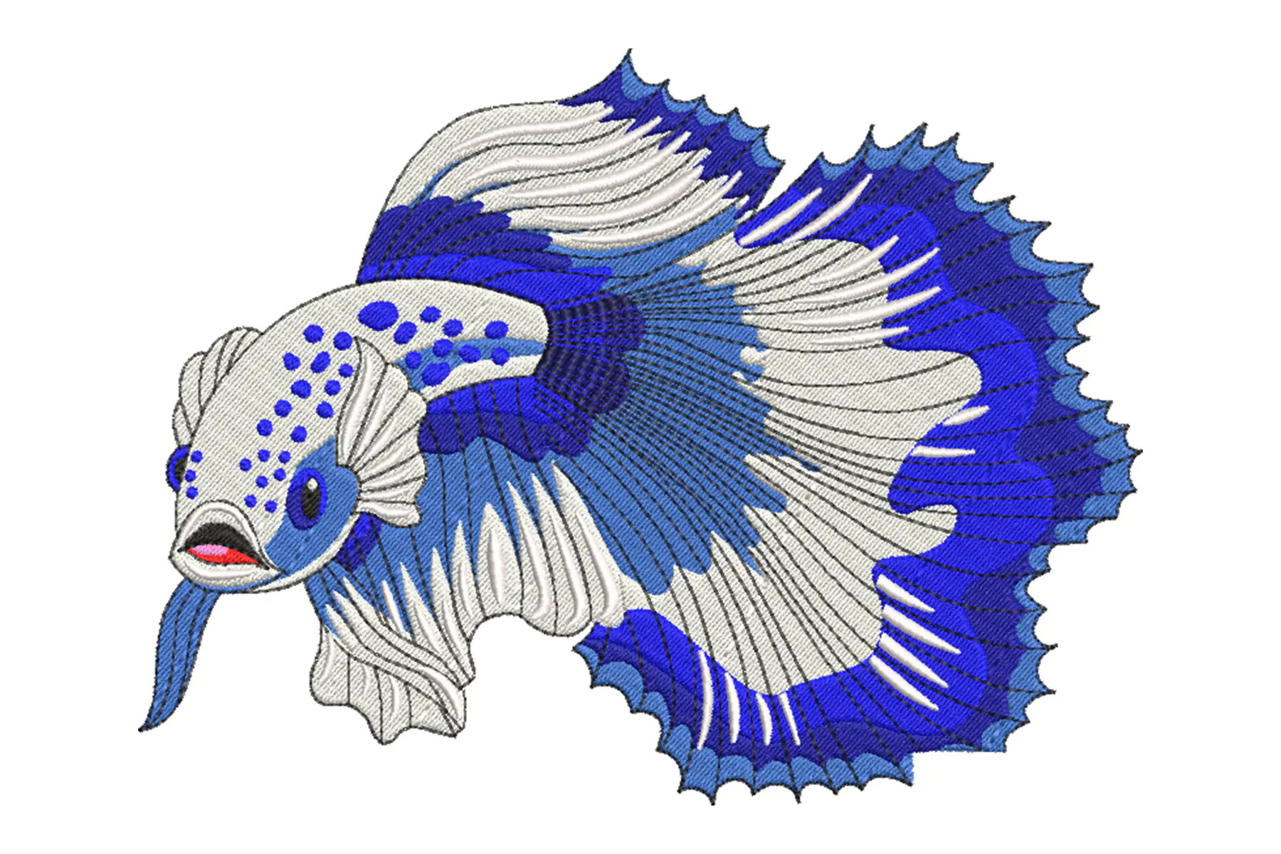 Free Blue Beta Fish Machine Embroidery Design