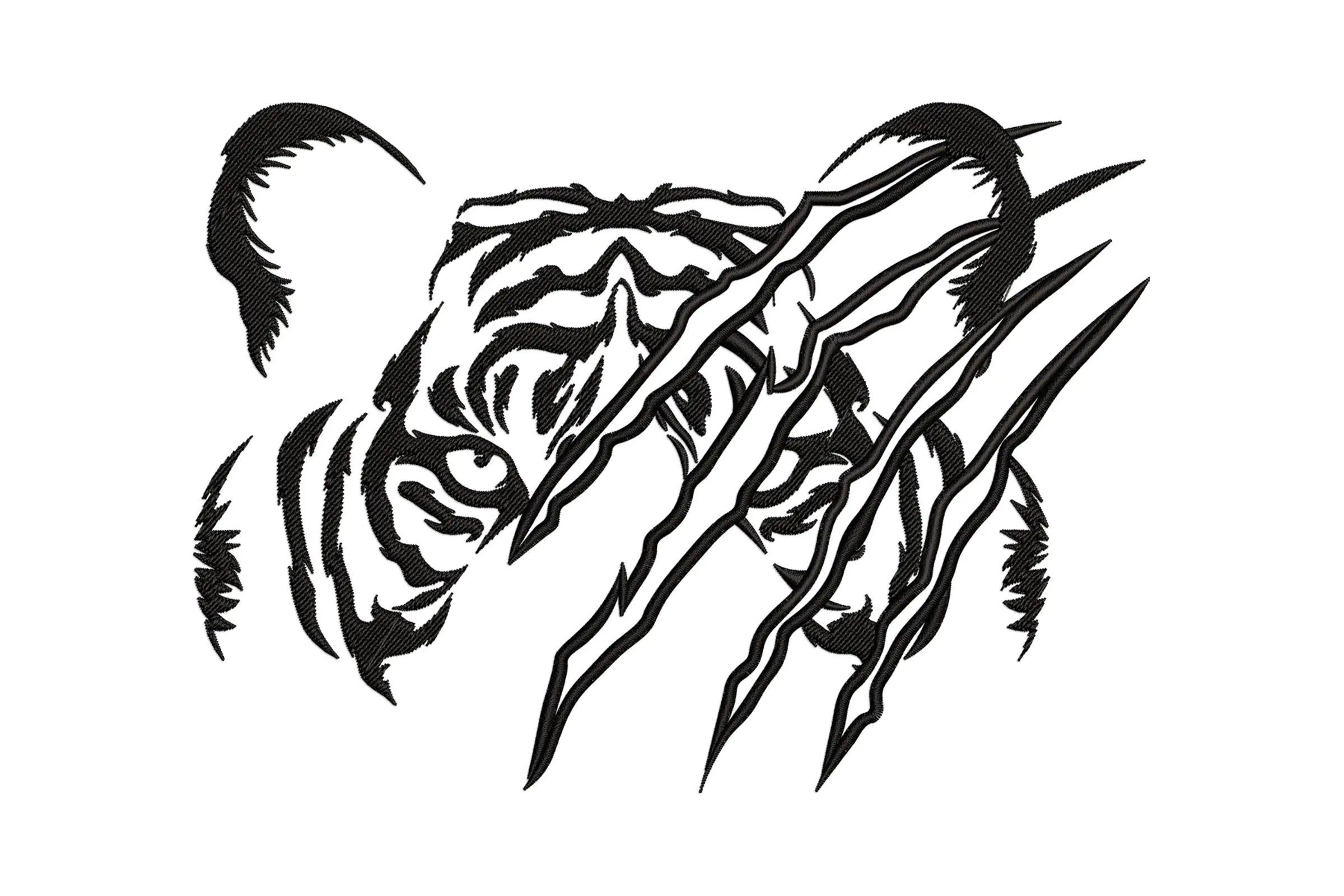 Tiger Face Embroidery Design, Wild Animal Head, Machine Embroidery Files