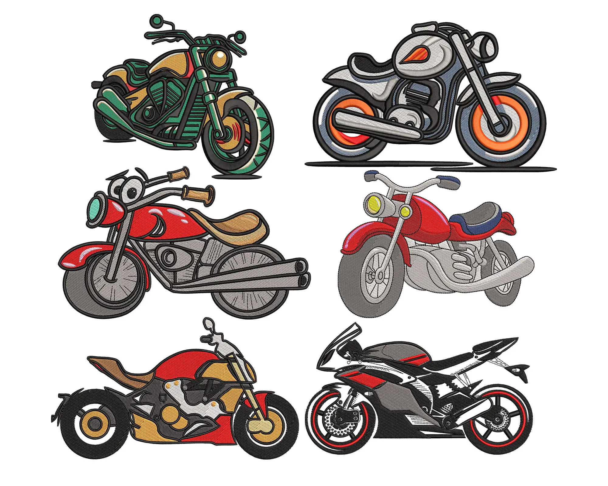 motorbike embroidery Designs , motorcycle Machine  embroidery designs