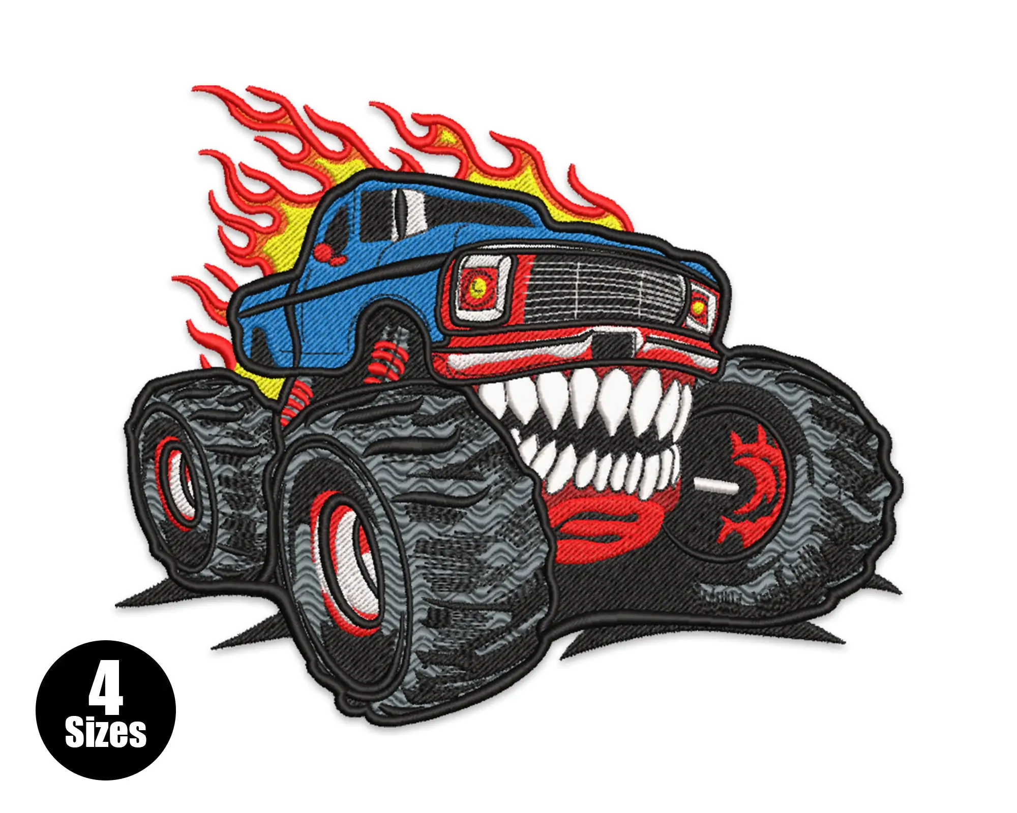 Monster Truck Embroidery Design, Vehicle  machine Embroidery Design