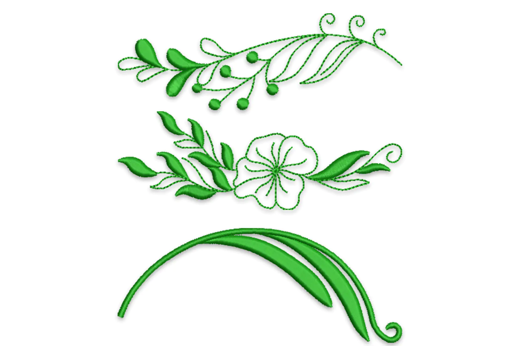 Free Floral Branches Machine Embroidery Design