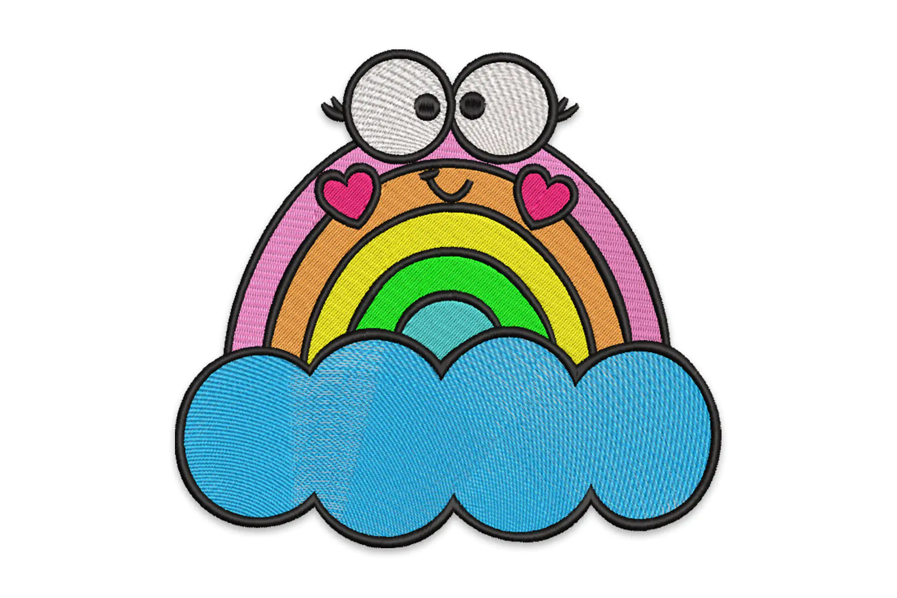 Free Cloud Rainbow Embroidery Design . Cloud embroidery design - Rainbow embroidery design