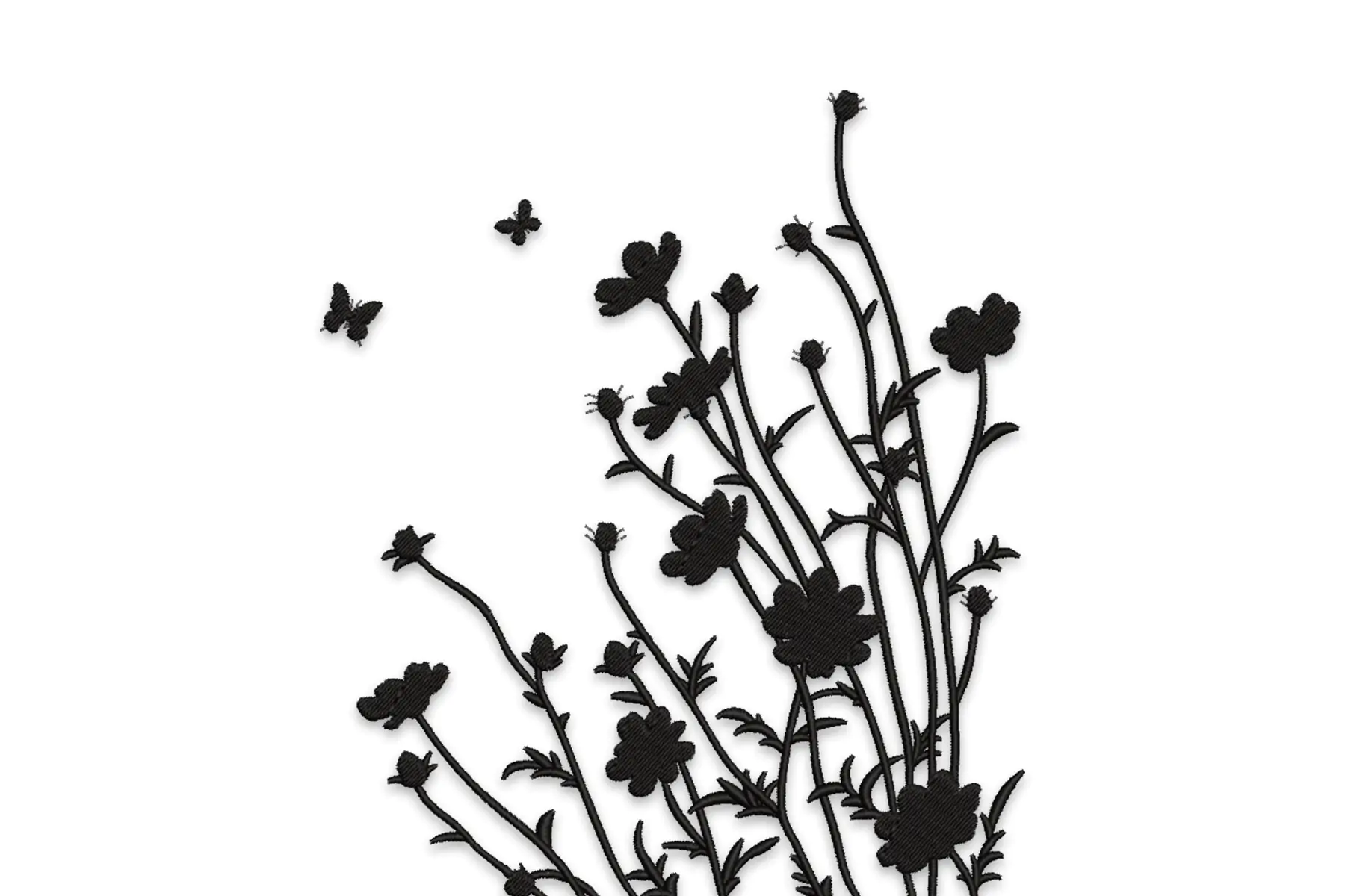 Free Wildflower meadow embroidery design