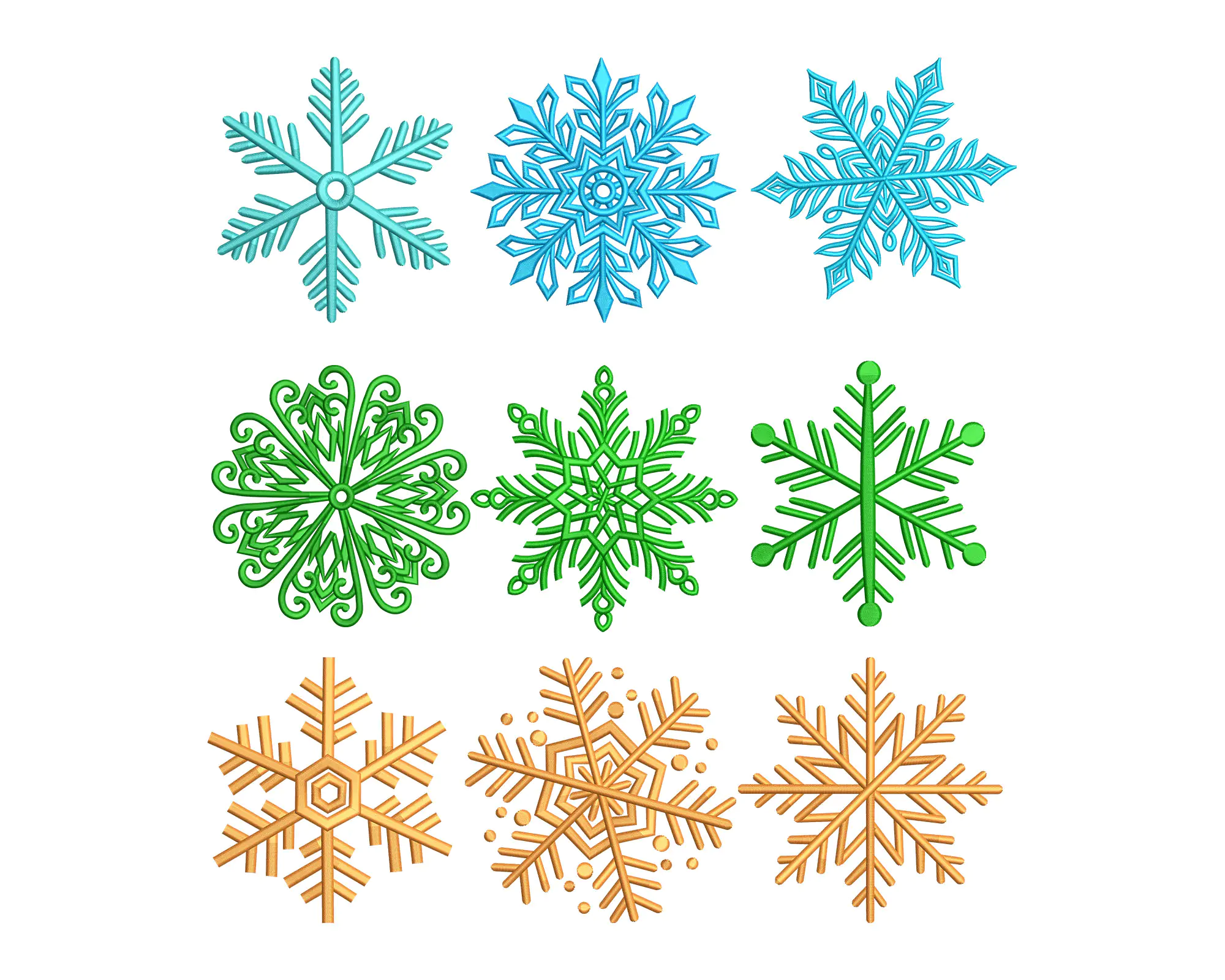 Snowflake Embroidery Design Bundle , winter machine embroidery design, frozen embroidery