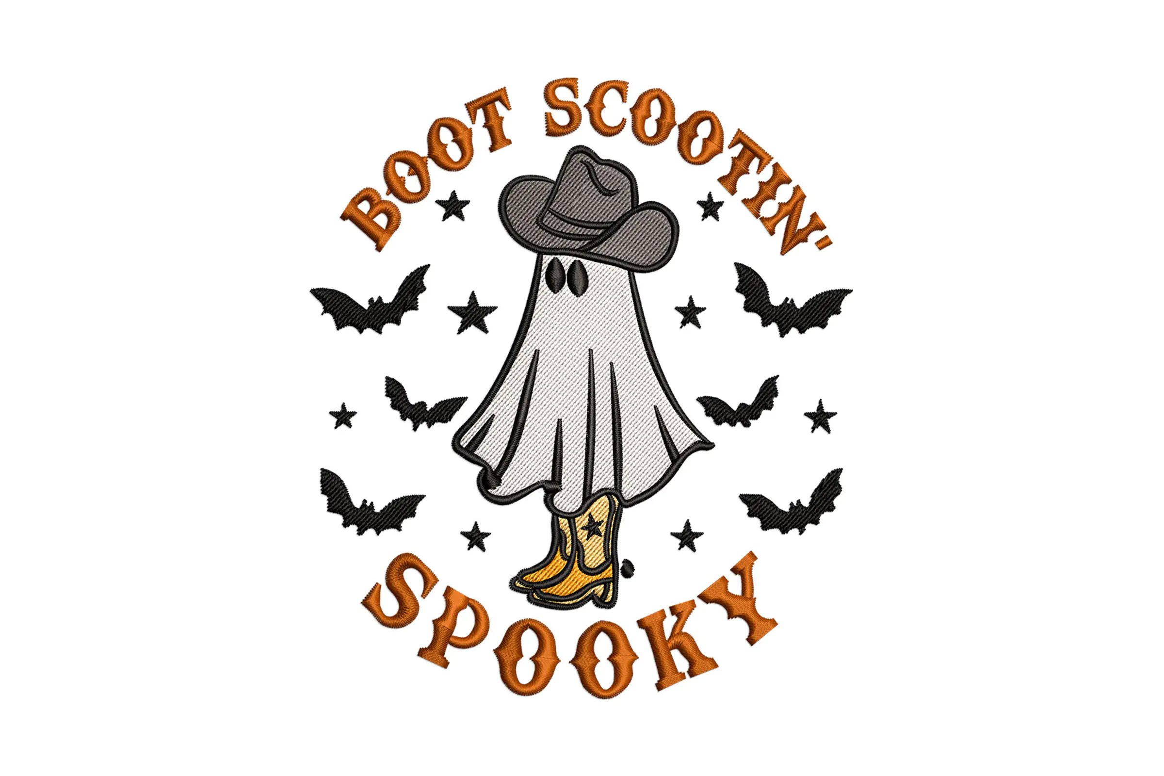 Boot Scootin Spooky Embroidery Design