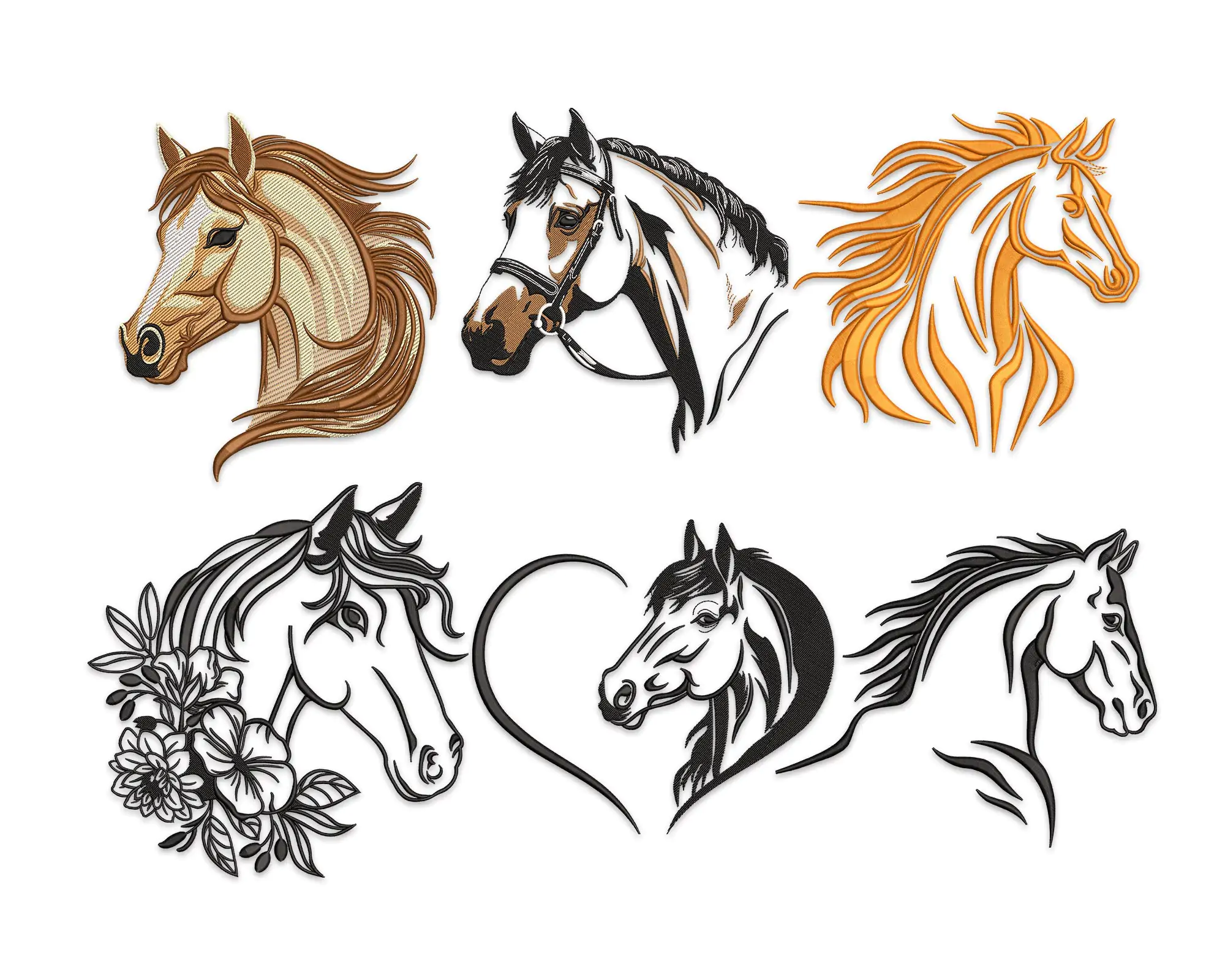 Horse Head Embroidery Designs, Horse Embroidery Machine Embroidery Designs,  Horse Face Embroidery f