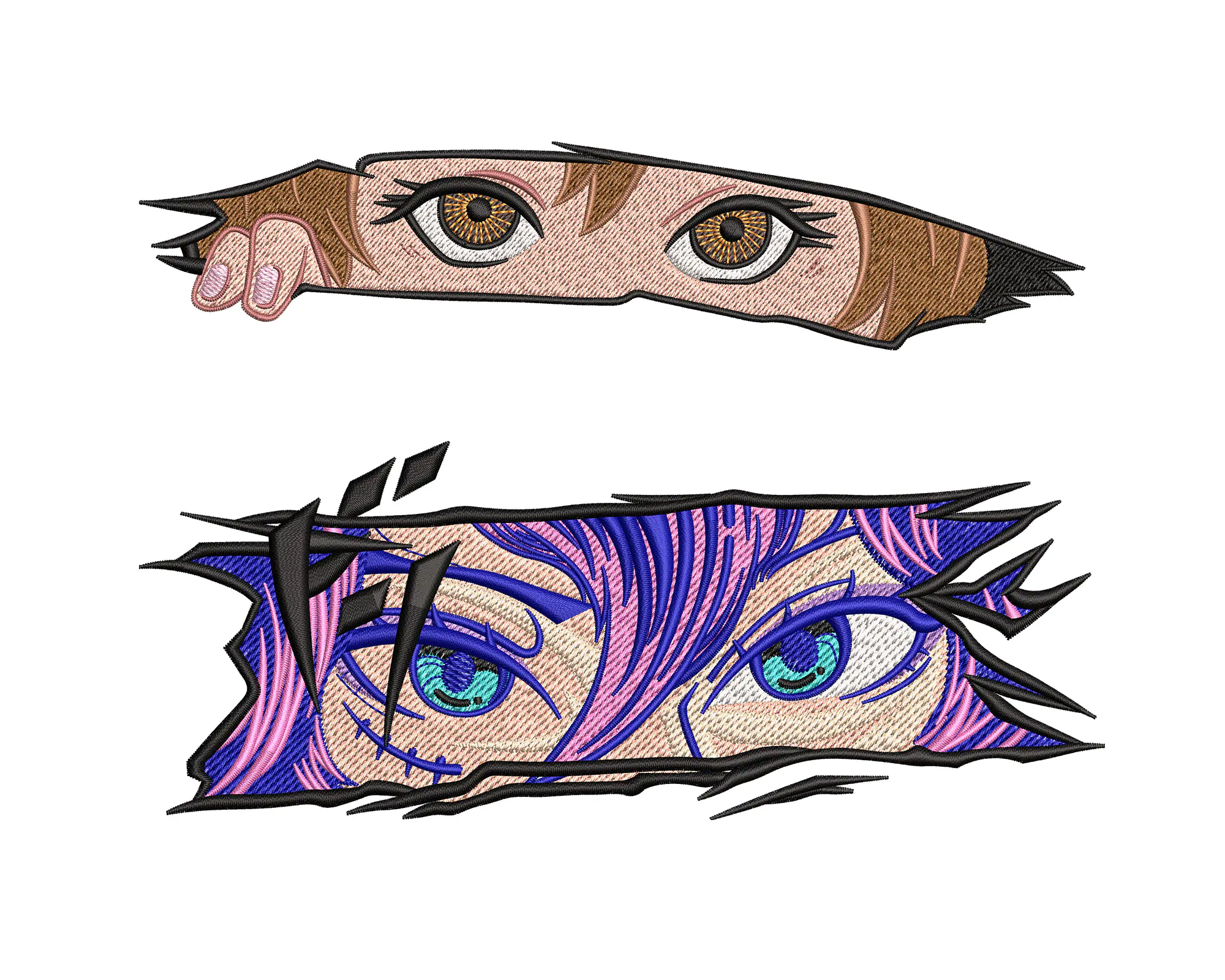 Anime Embroidery design . anime eyes inspired embroidery design files