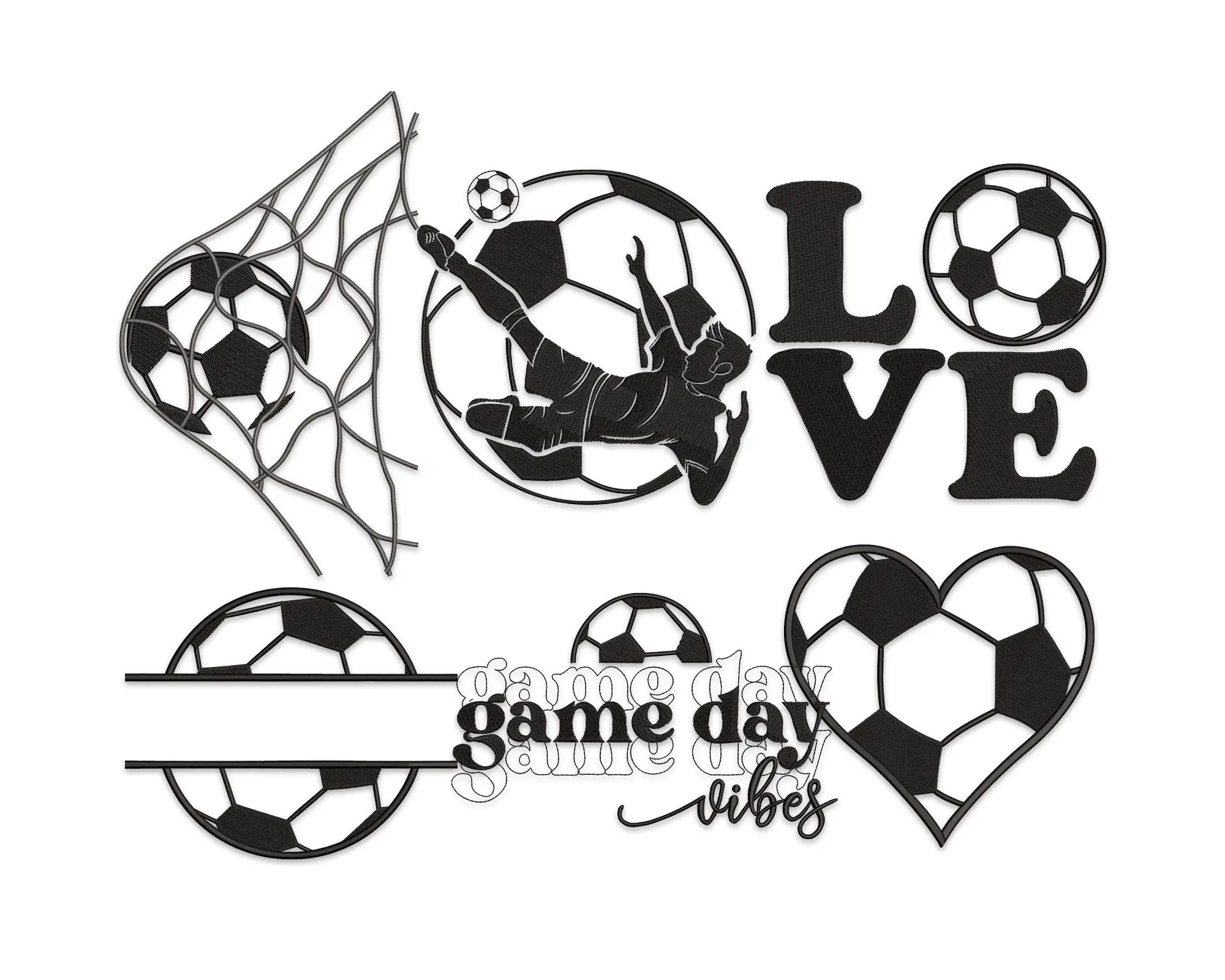 Soccer Embroidery Designs . Sport Embroidery Designs. Football Machine Embroidery
