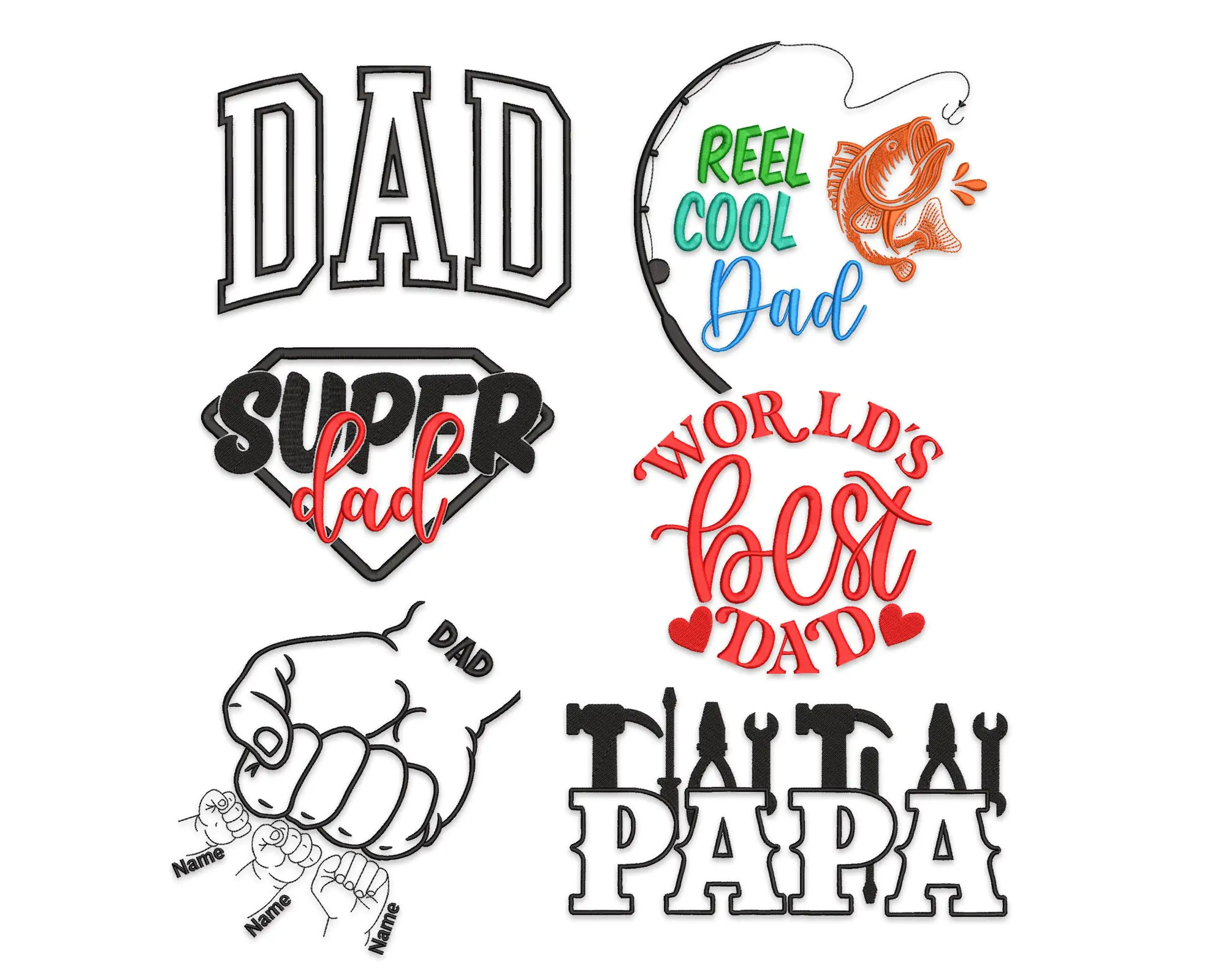 Fathers Day Embroidery Designs, Dad machine  Embroidery Designs