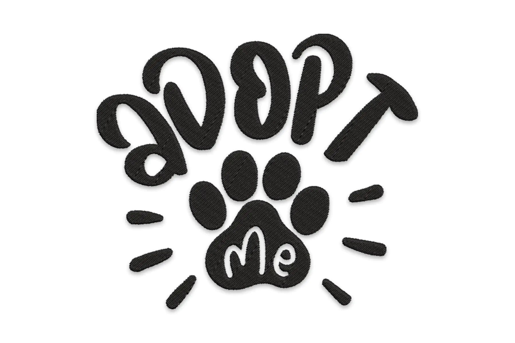 Cute Adoption Awareness Embroidery Design for Dog and Cat Bandanas