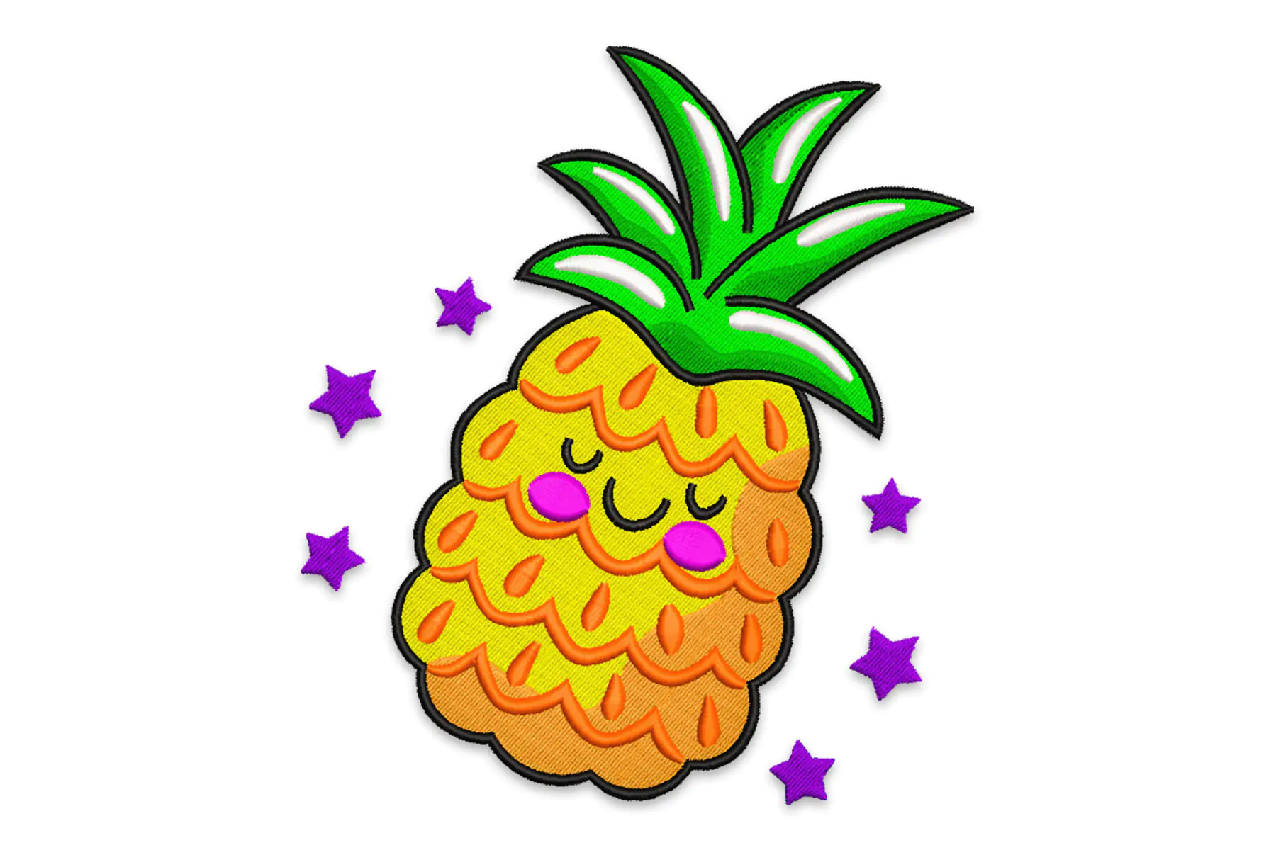 Pineapple Embroidery Design , Summer Fruit Machine Embroidery Design
