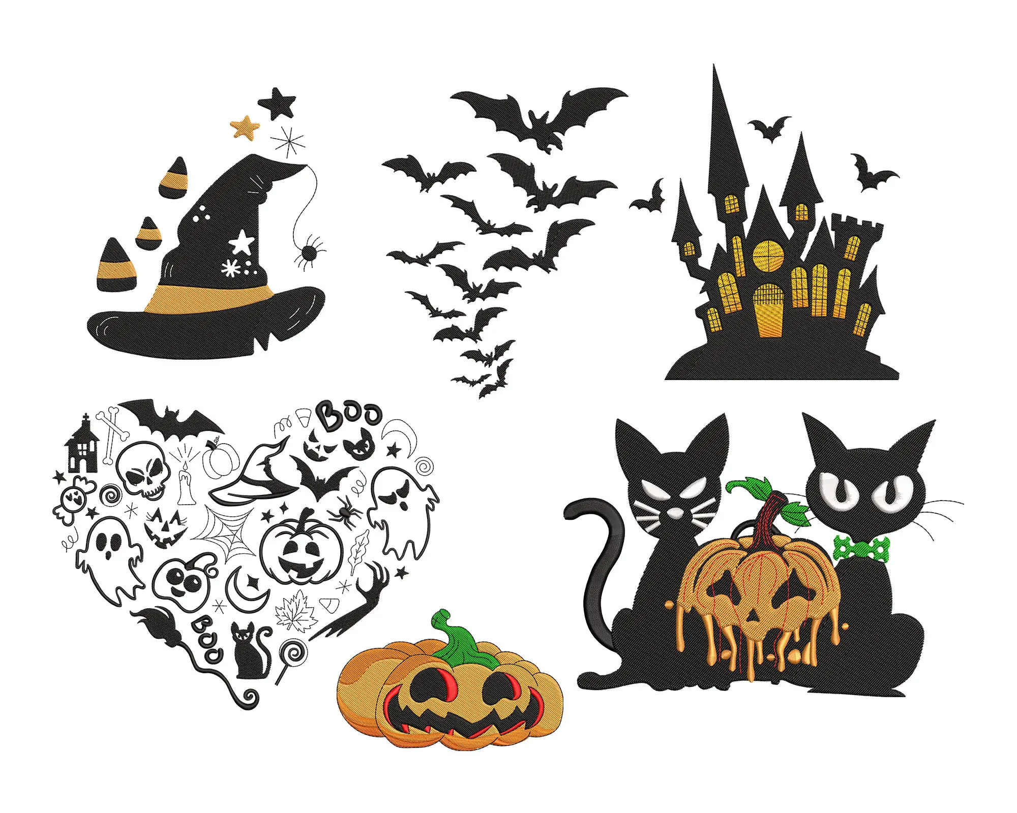 Halloween Embroidery Designs . Halloween Bundle machine embroidery file