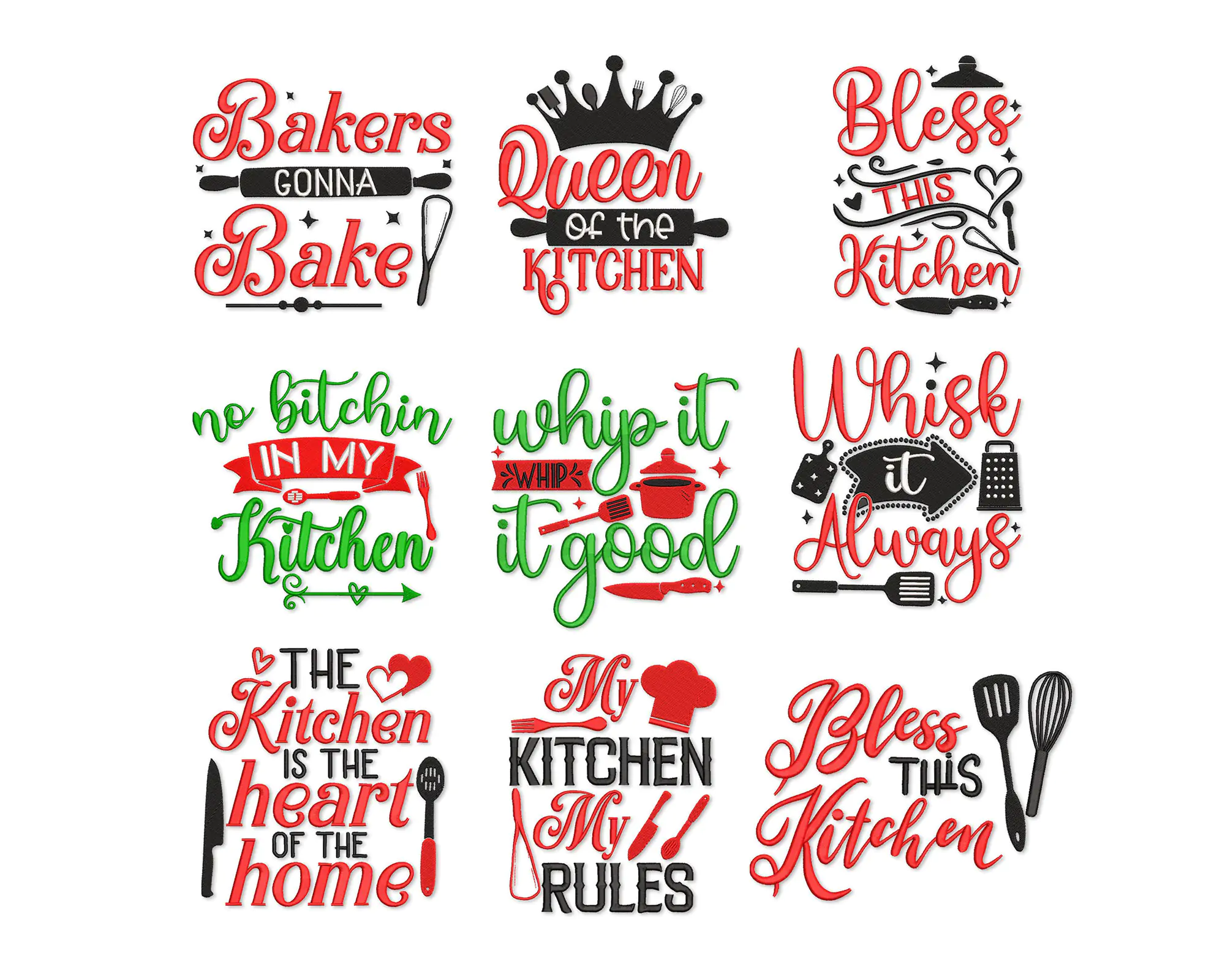 Kitchen Embroidery Designs. Kitchen Sayings  Embroidery file. Kitchen quotes  - machine embroidery d