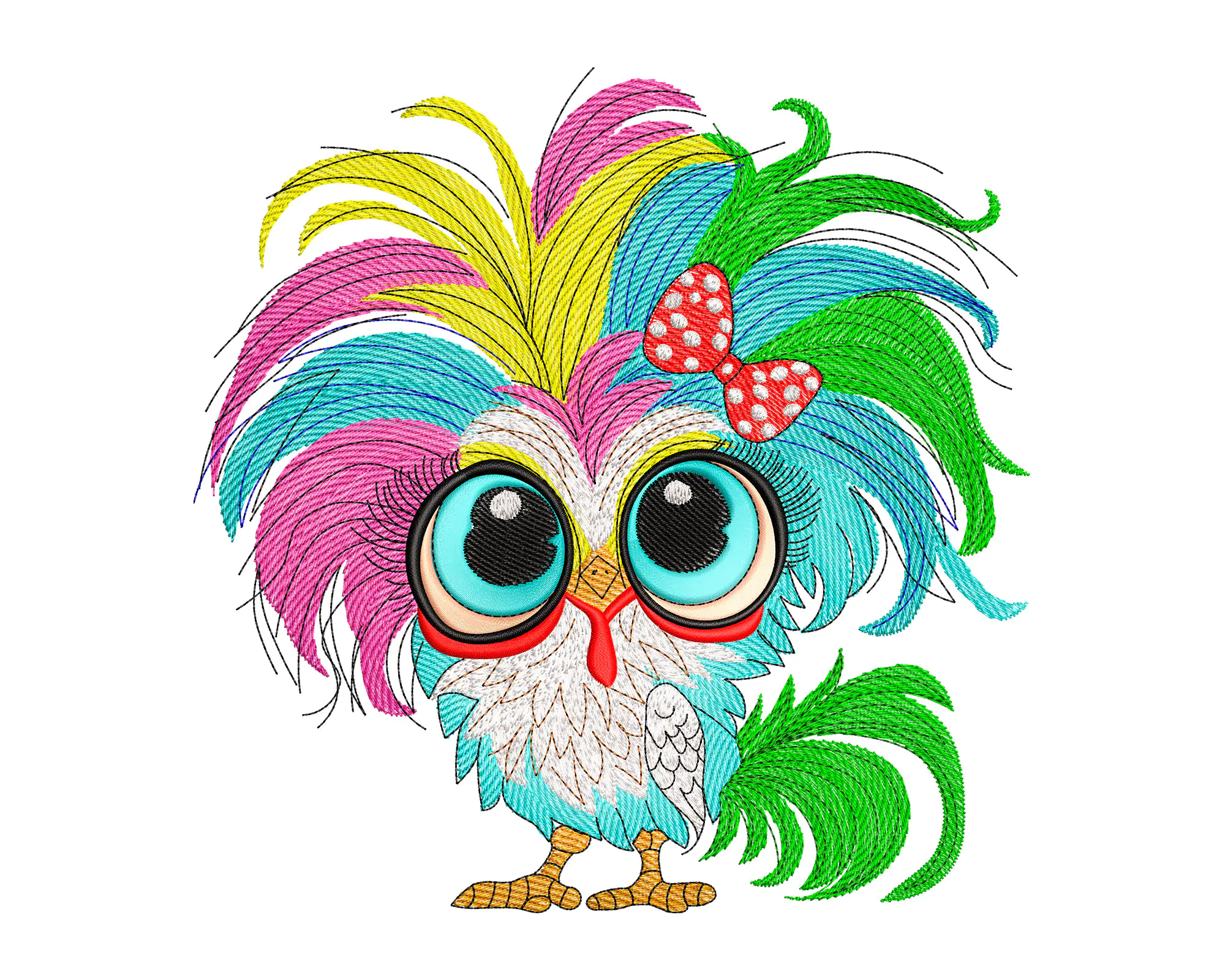 Funny Crazy Chicken Embroidery Design , Chicken Machine Embroidery File , Thanksgiving Chicken Chris