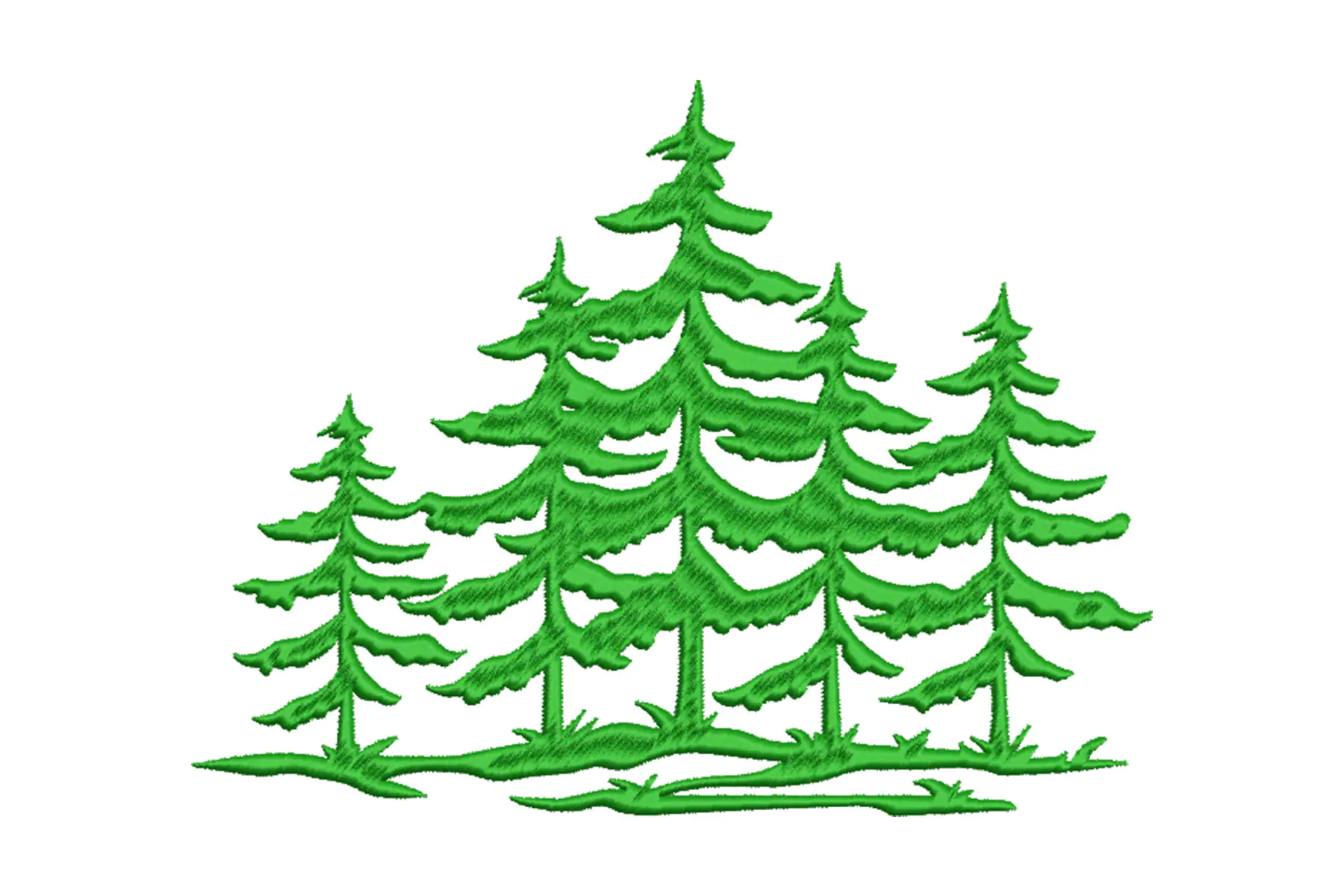 Free Pines and Fir Trees Machine Embroidery Design
