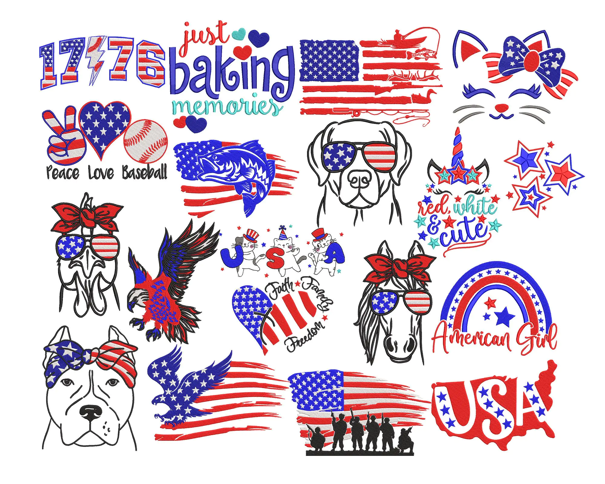 USA america embroidery designs (19 Designs) , American Flag Embroidery Design, US flag embroidery