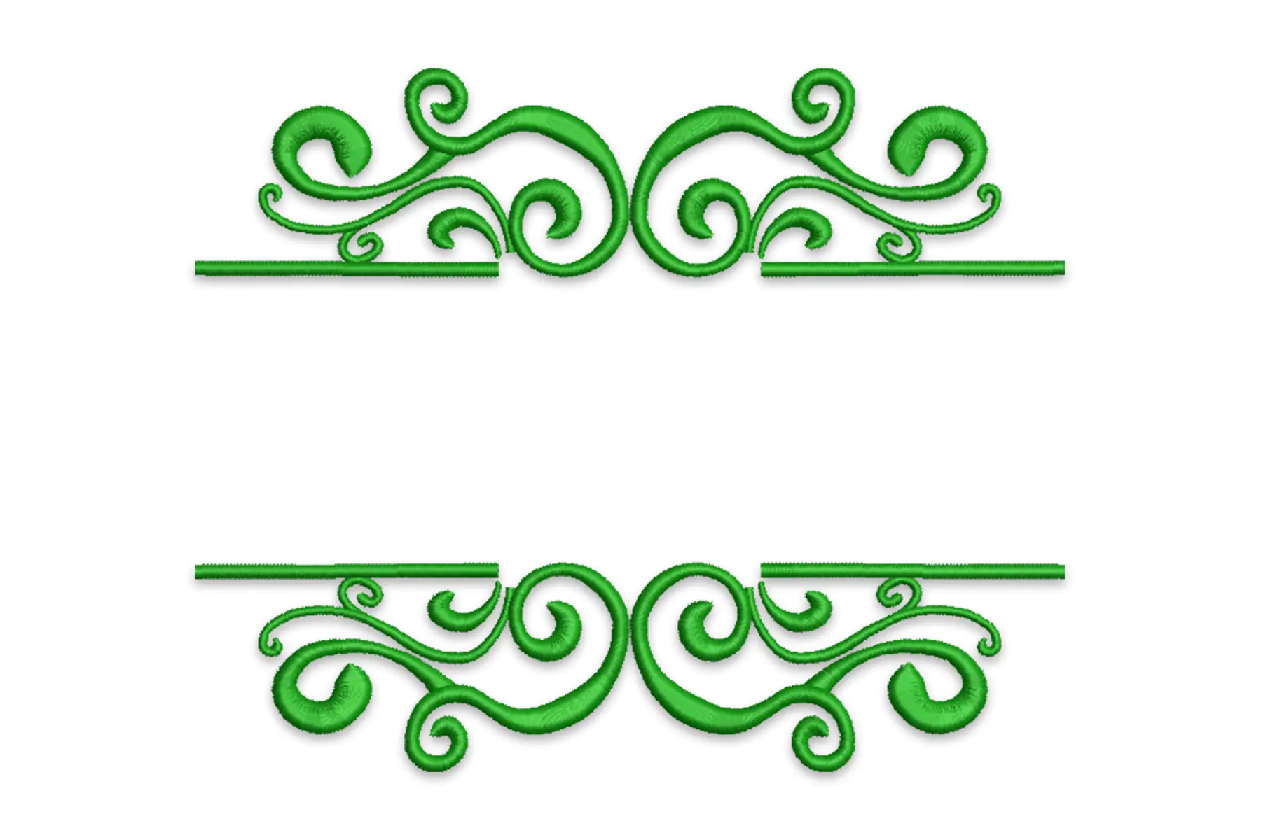 Free Green  Flora Ornament Border Embroidery Design