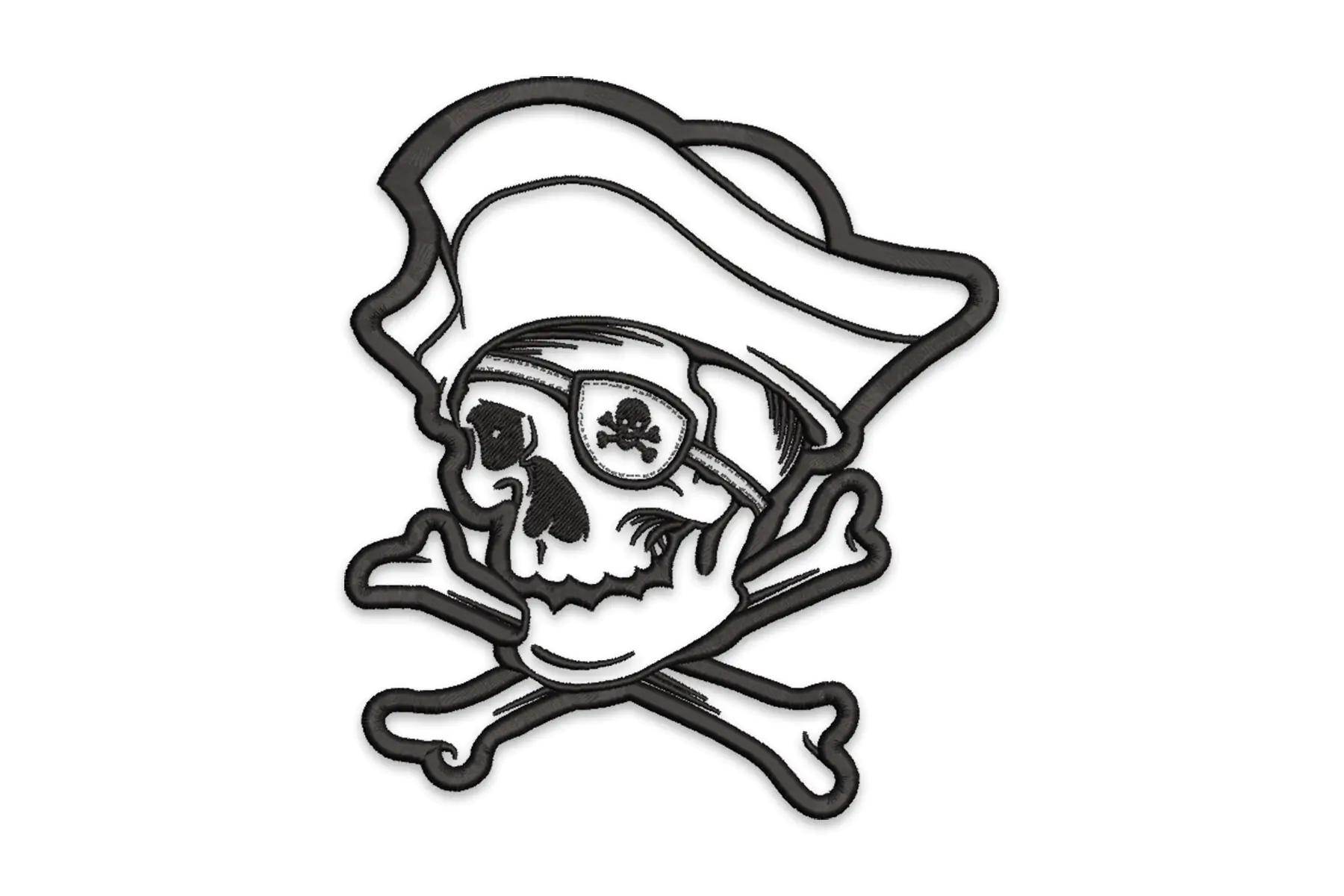 Free Pirate Skull Mascot Embroidery Design