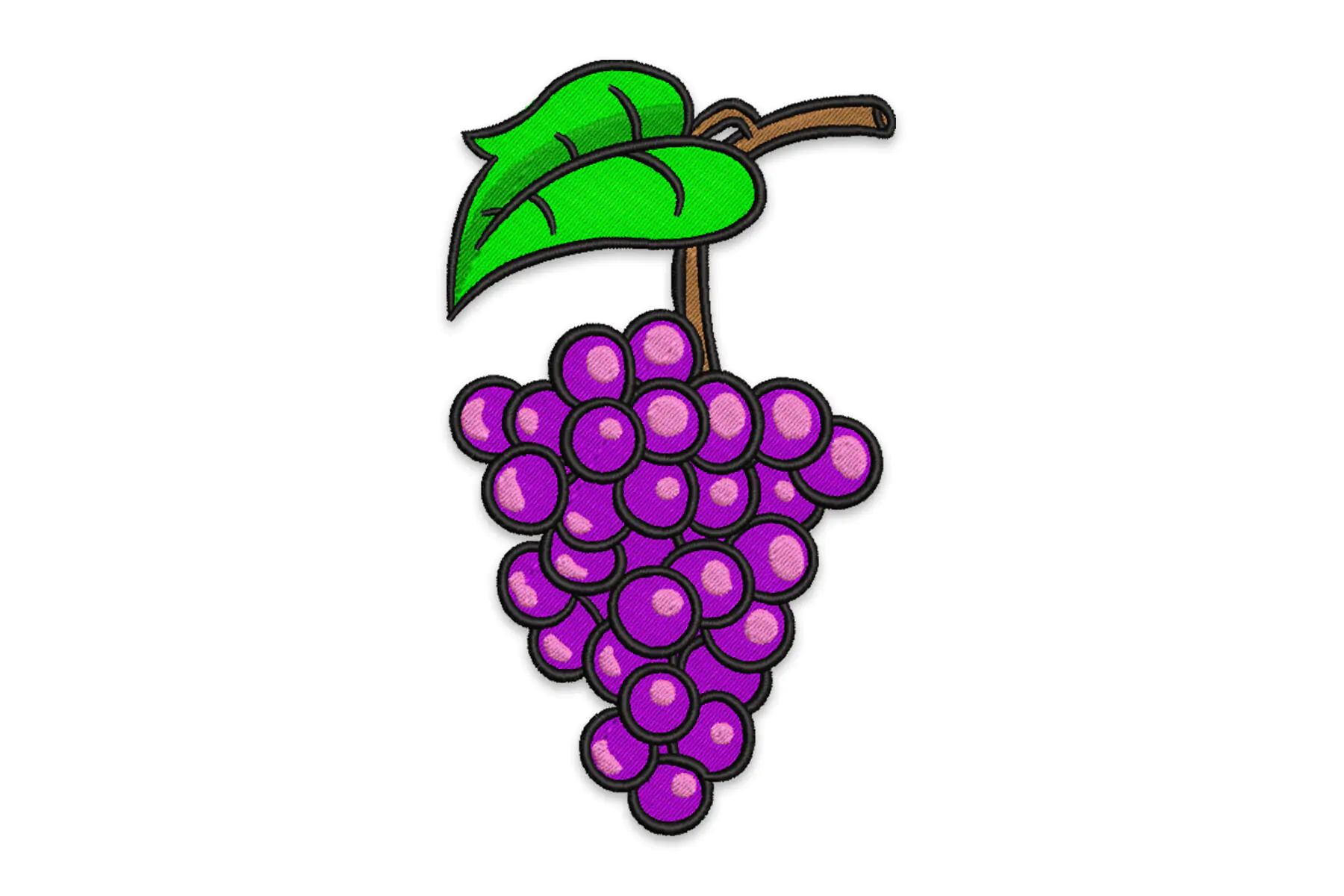 Free Grapes Embroidery Design.  Machine Embroidery Design. Fruit Embroidery Design